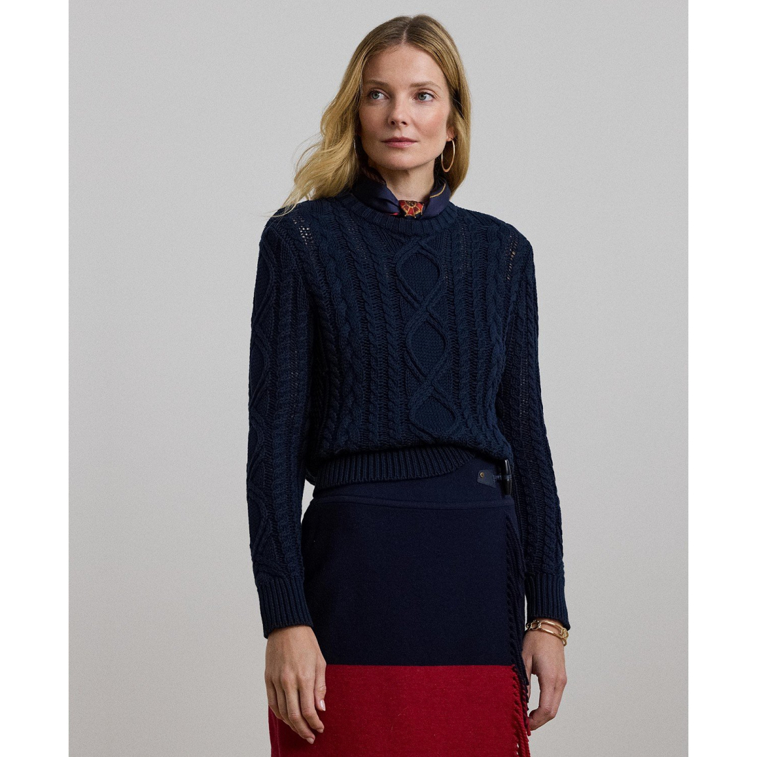 Women's 'Aran-Knit Crewneck' Sweater
