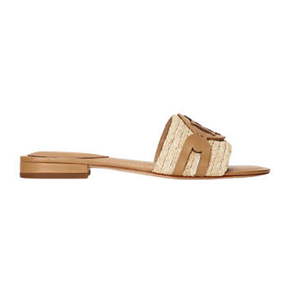 Women's 'Alegra Raffia and Leather Slide Sandals'