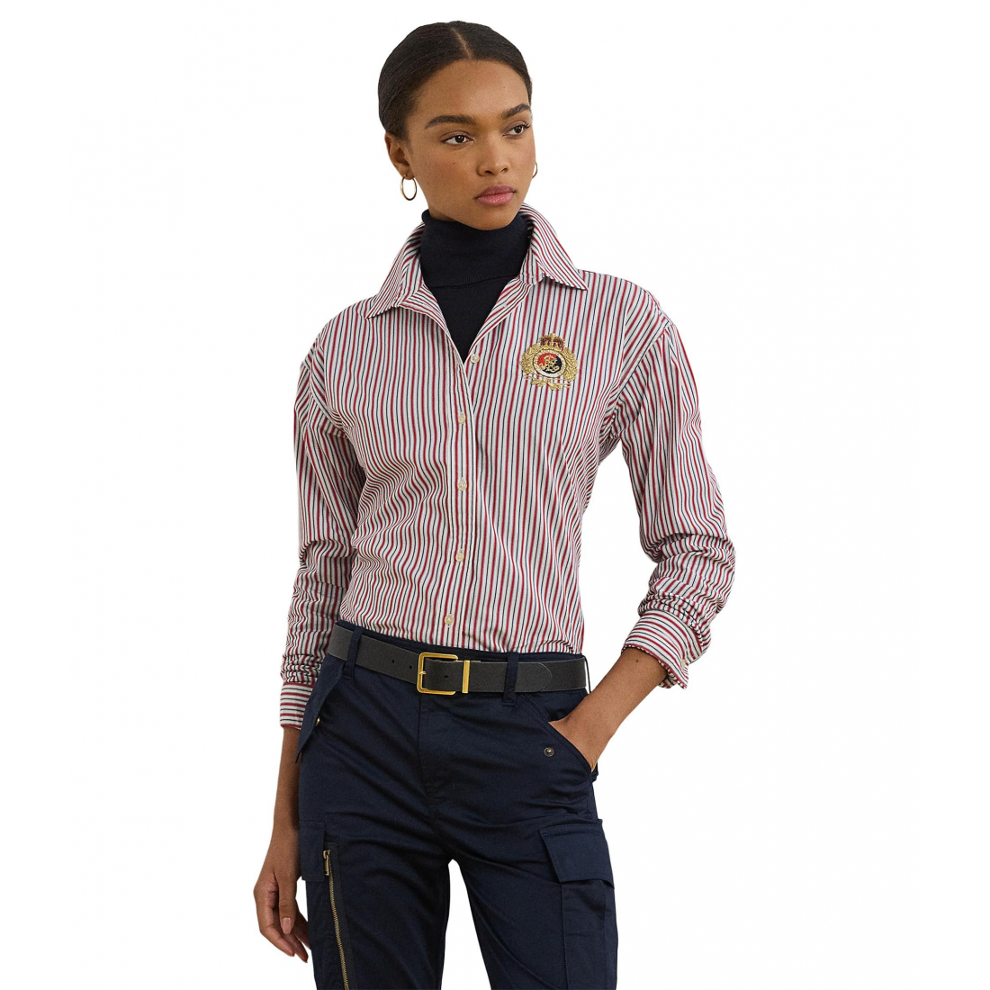 'Relaxed Fit Striped Broadcloth Shirt' pour Femmes