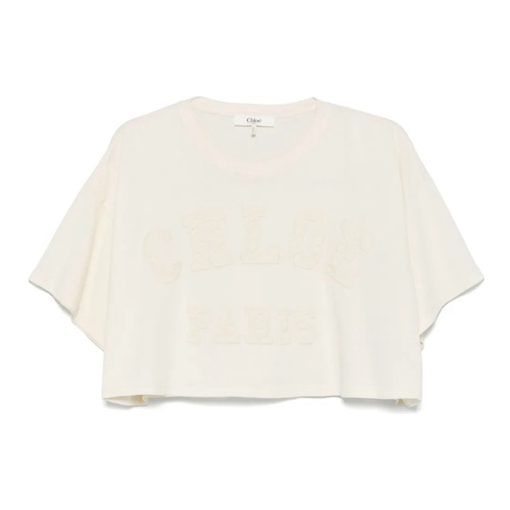 T-Shirt court 'Logo-Appliqué' pour Femmes