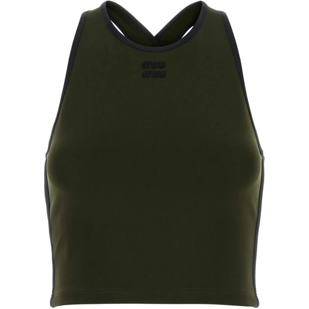 Haut sans manches 'Logo-Embroidered' pour Femmes