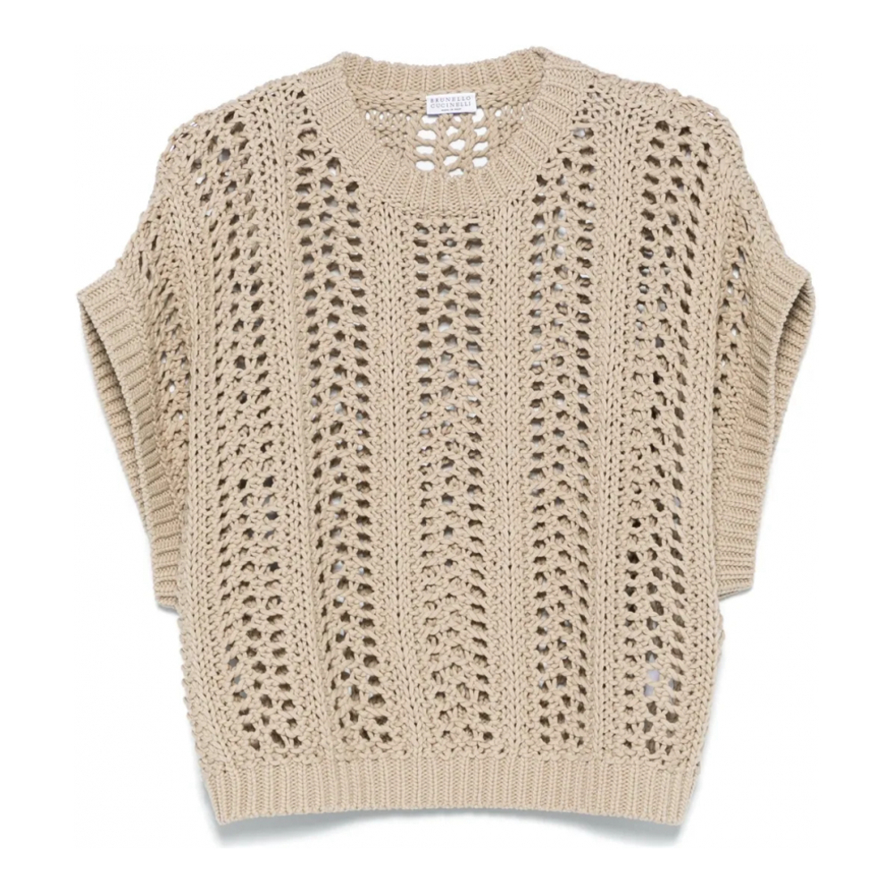 'Open-Knit' Pullover-Weste für Damen