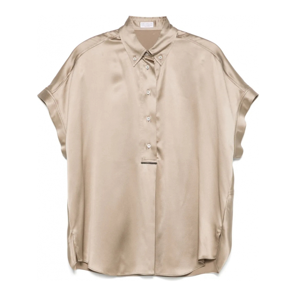 'Monili-Embellished' Kurzärmelige Bluse für Damen