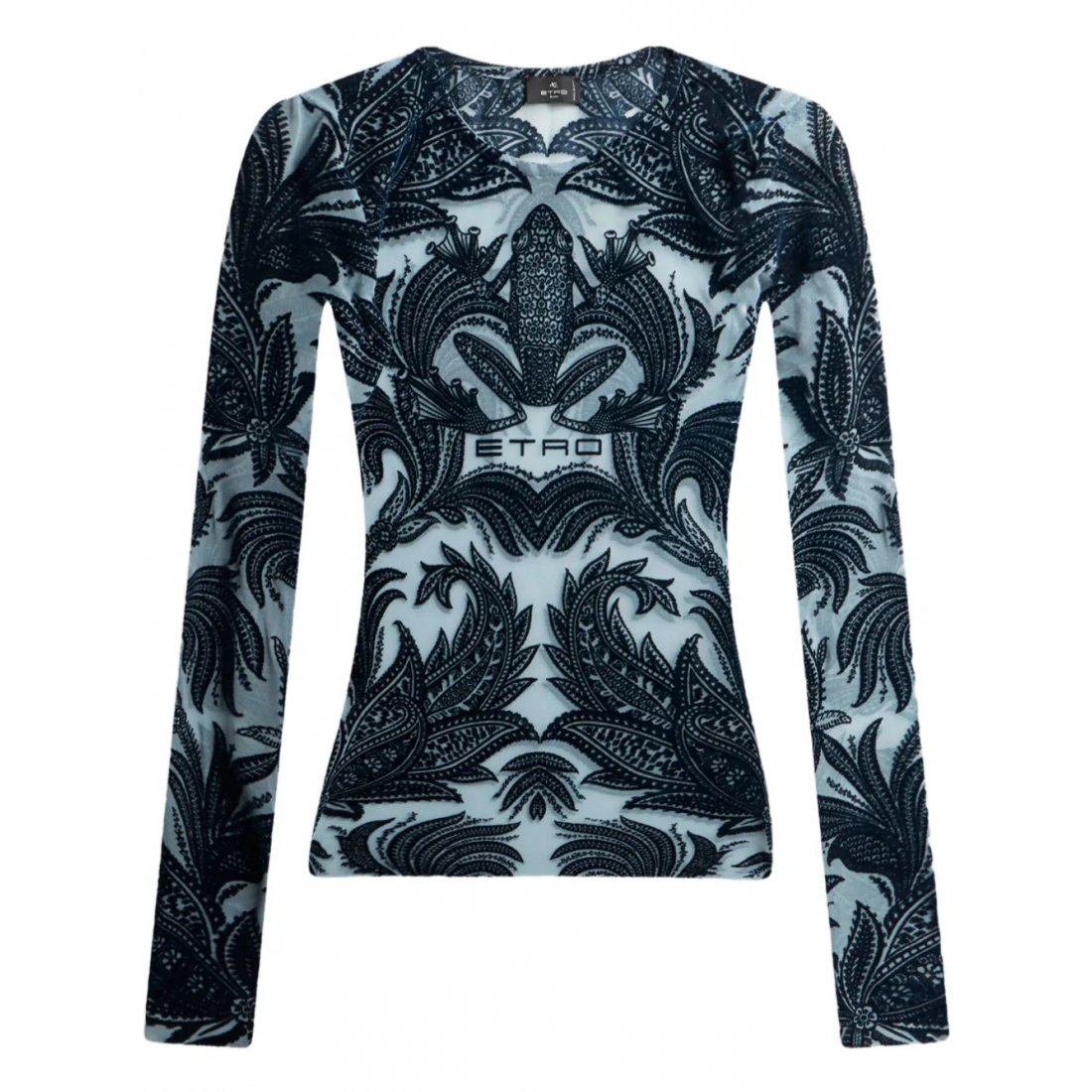 Top à manches longues 'Flocked Tulle' pour Femmes