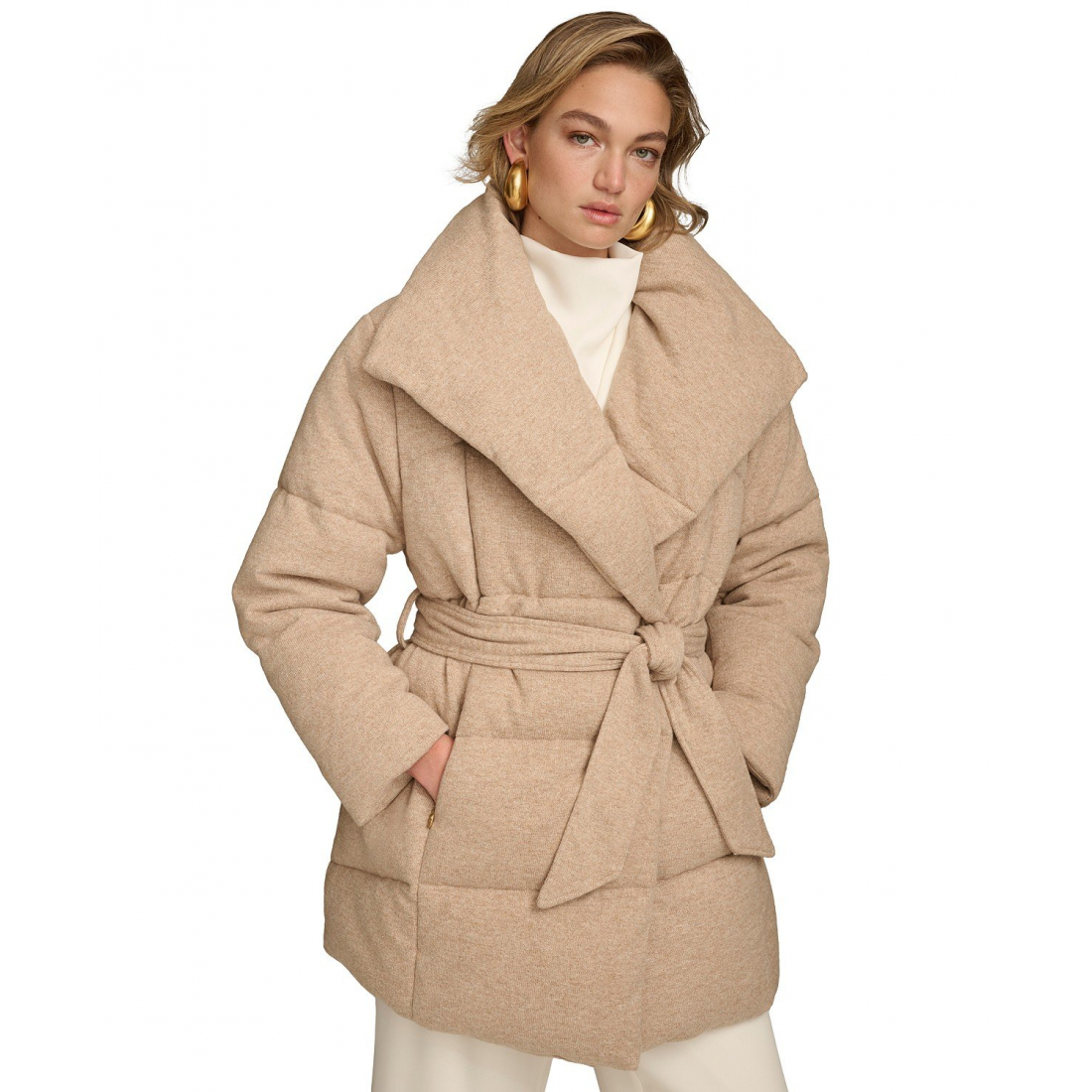 Manteau 'Belted Wing-Collar' pour Femmes