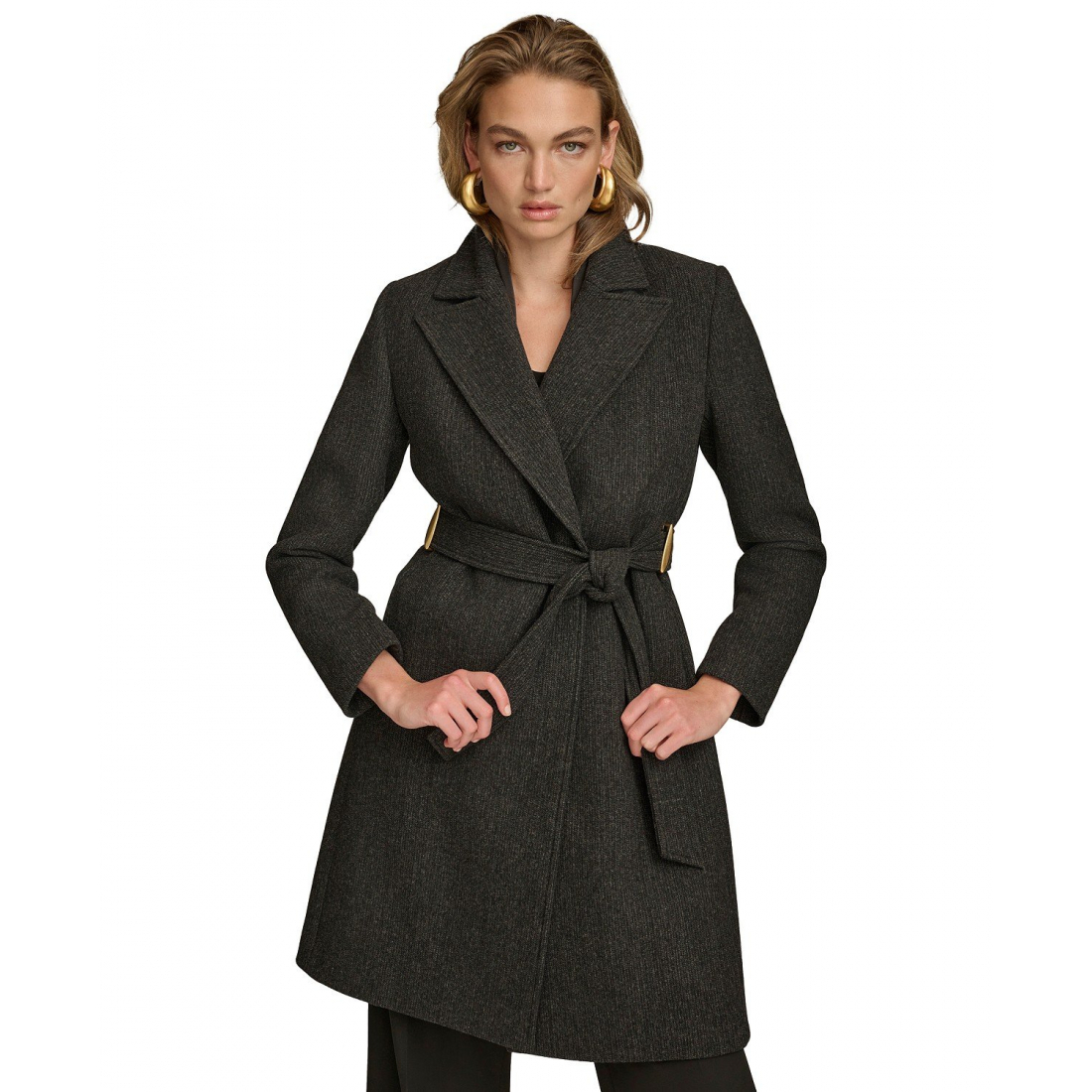 Manteau 'Belted Notched-Collar Wrap' pour Femmes