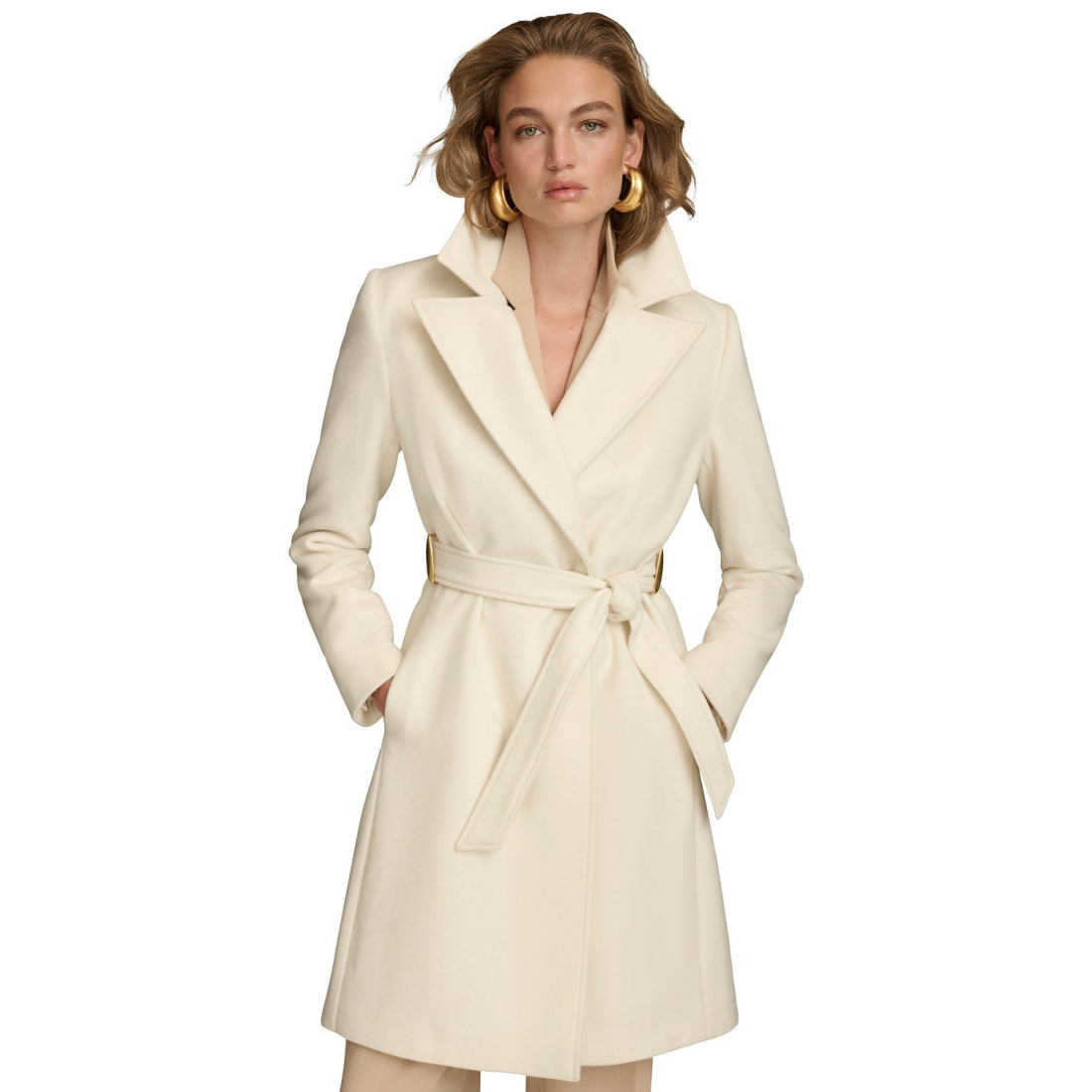 Manteau 'Belted Notched-Collar Wrap' pour Femmes