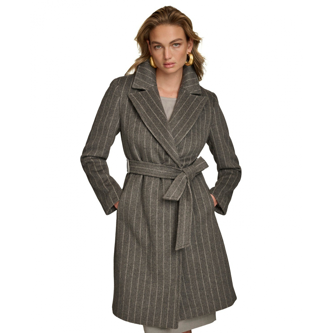 Manteau 'Belted Notched-Collar Wrap' pour Femmes