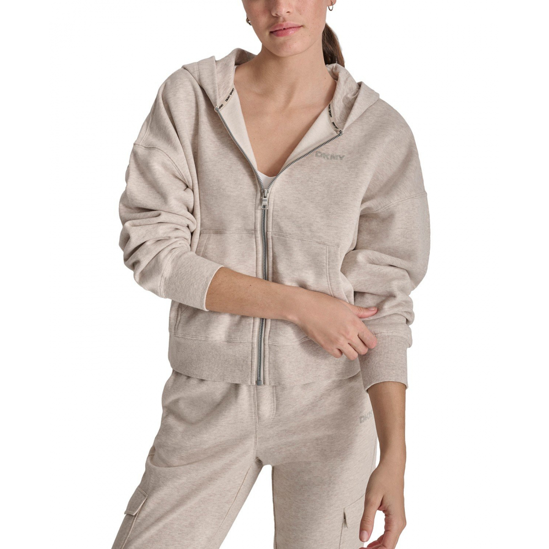 Sweatshirt à capuche  'Sport Rhinestone Logo Full-Zip' pour Femmes