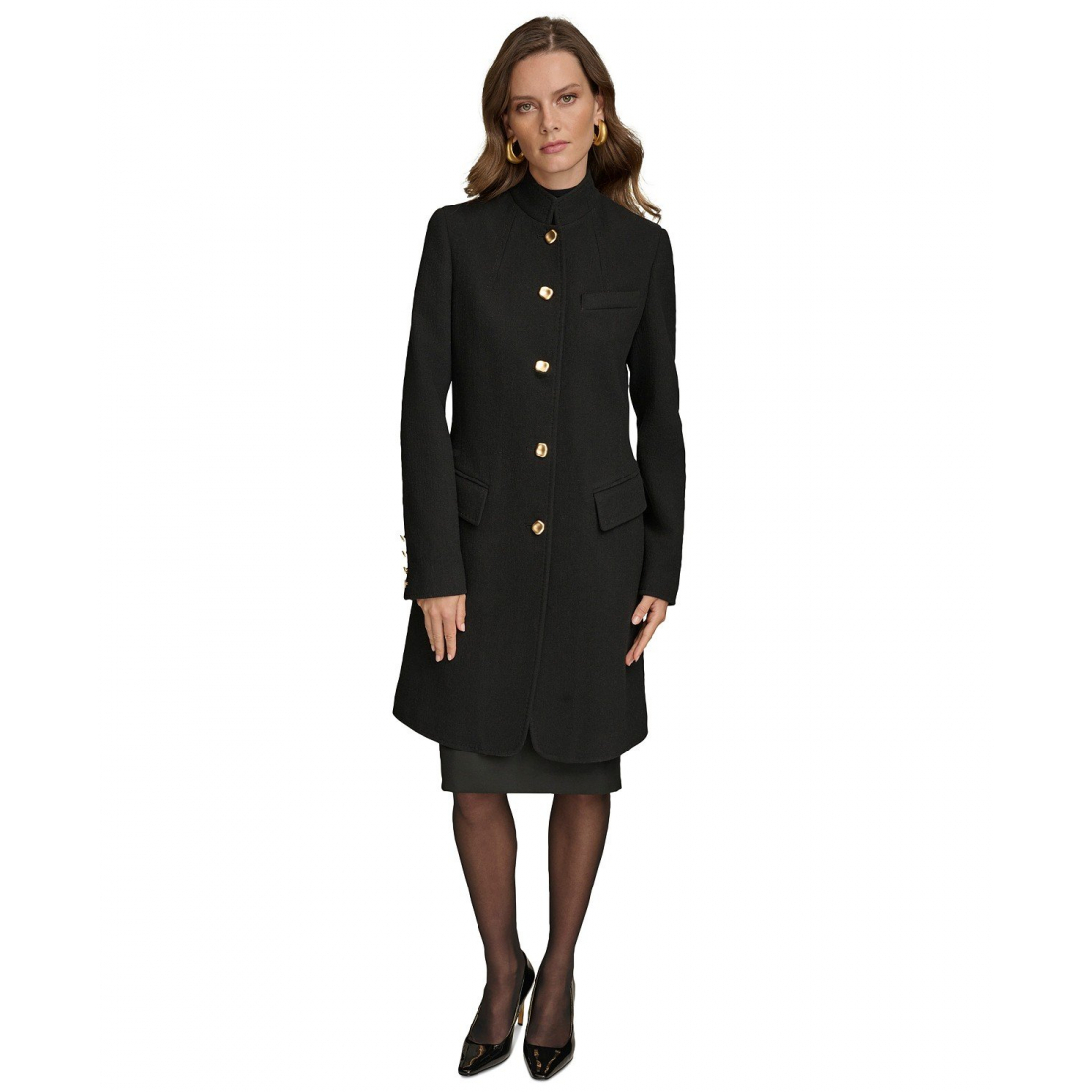 Manteau 'Stand-Collar Longline' pour Femmes