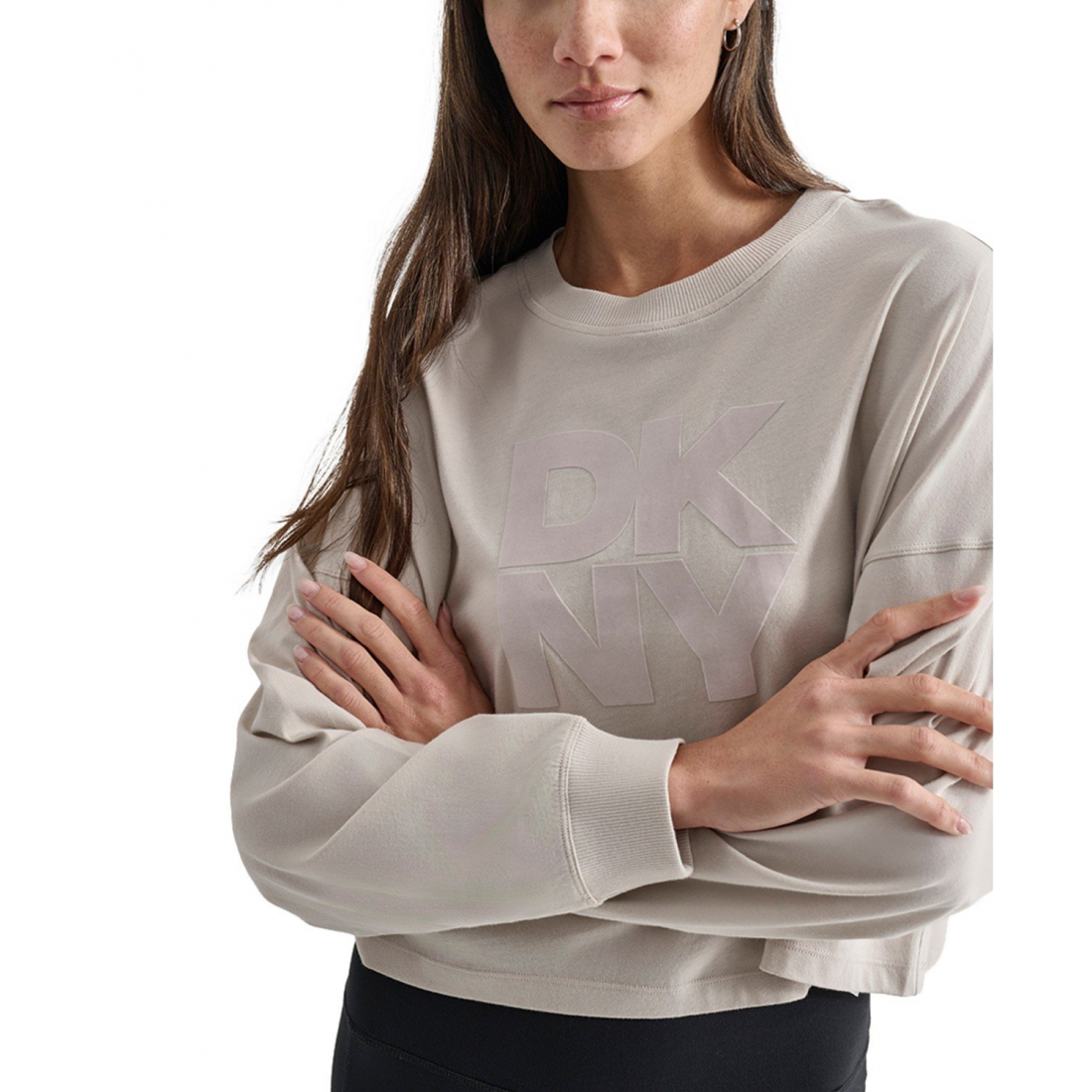 Top à manches longues 'Cotton Flocked-Logo' pour Femmes