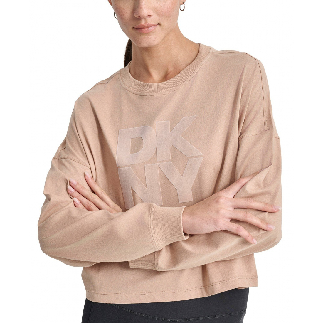 Top à manches longues 'Cotton Flocked-Logo' pour Femmes