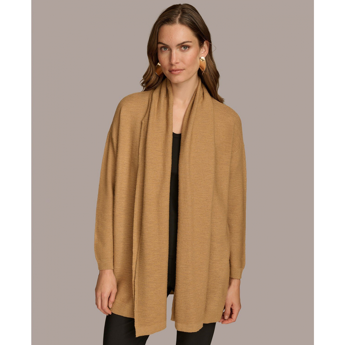 Cardigan 'Micro-Sequin Scarf Neck' pour Femmes