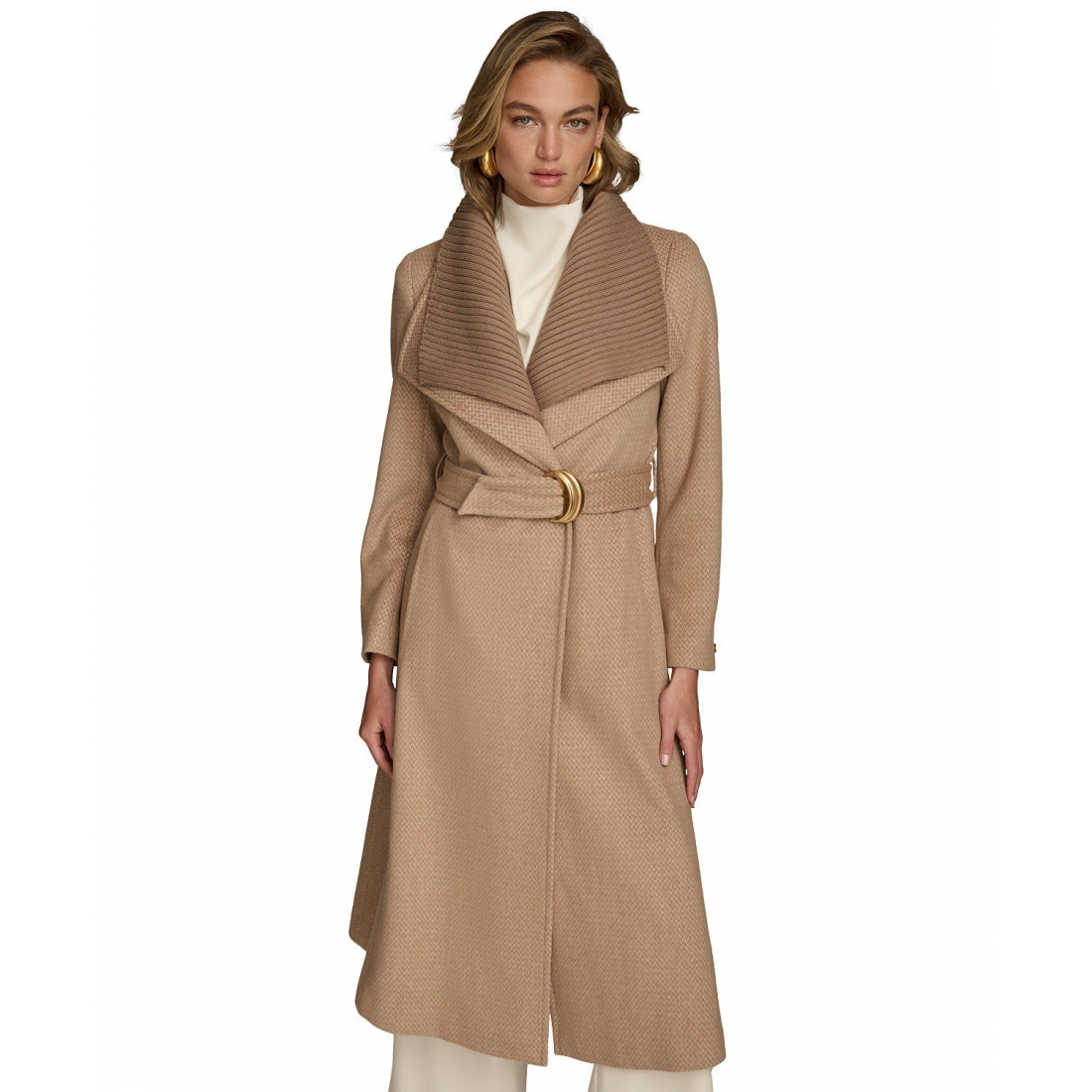 Manteau 'Belted Wing-Collar' pour Femmes