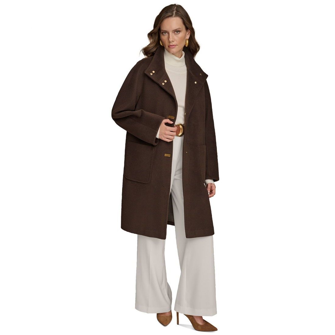 Manteau 'Stand-Collar Single-Breasted' pour Femmes