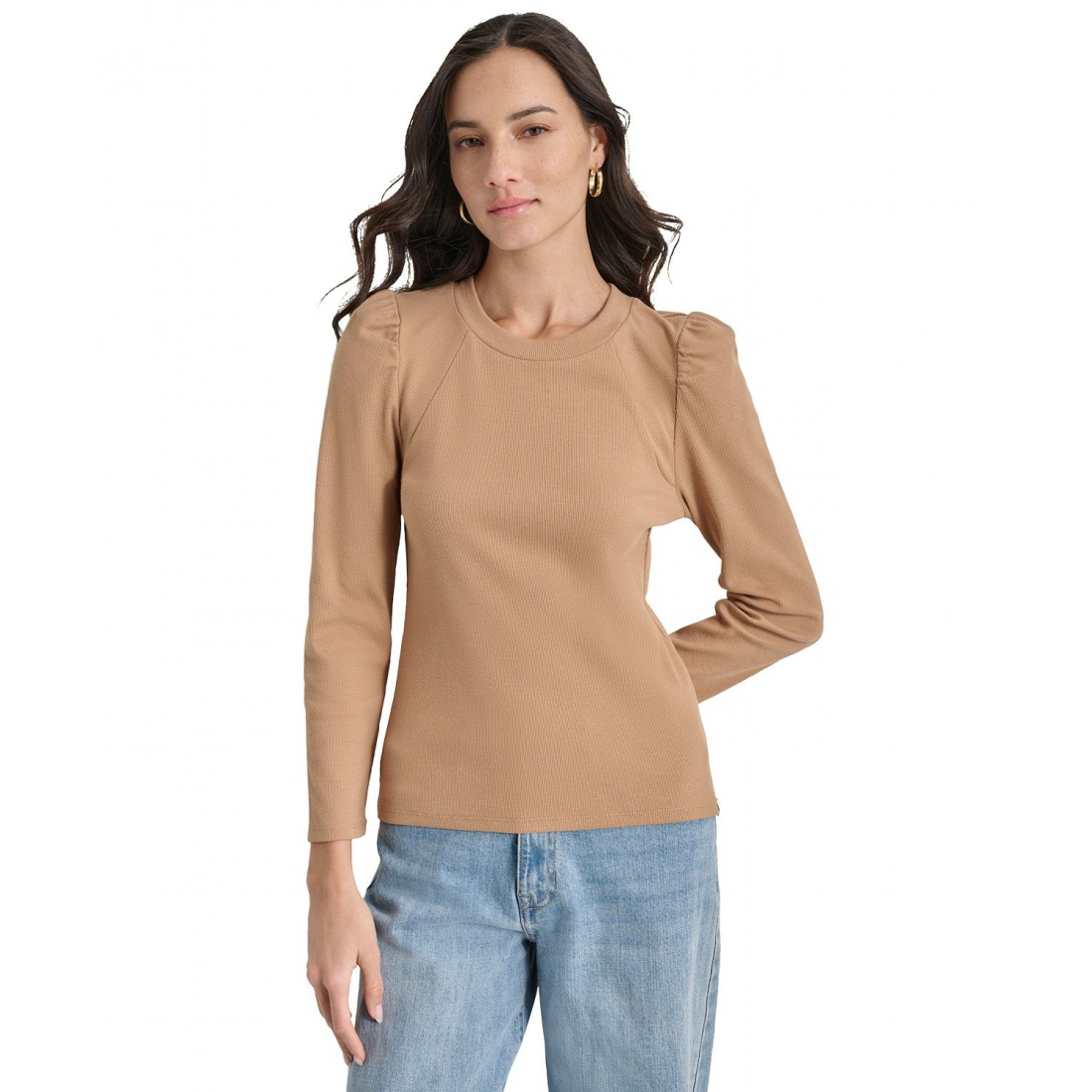 Top 'Long Puff-Sleeve Crewneck' pour Femmes