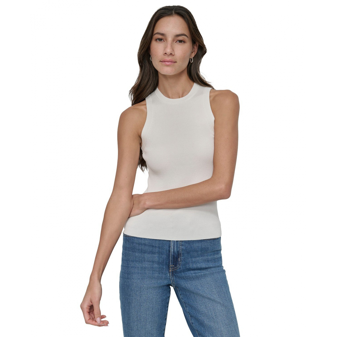 Women's 'Ribbed Sleeveless Crew Neck' Sweater