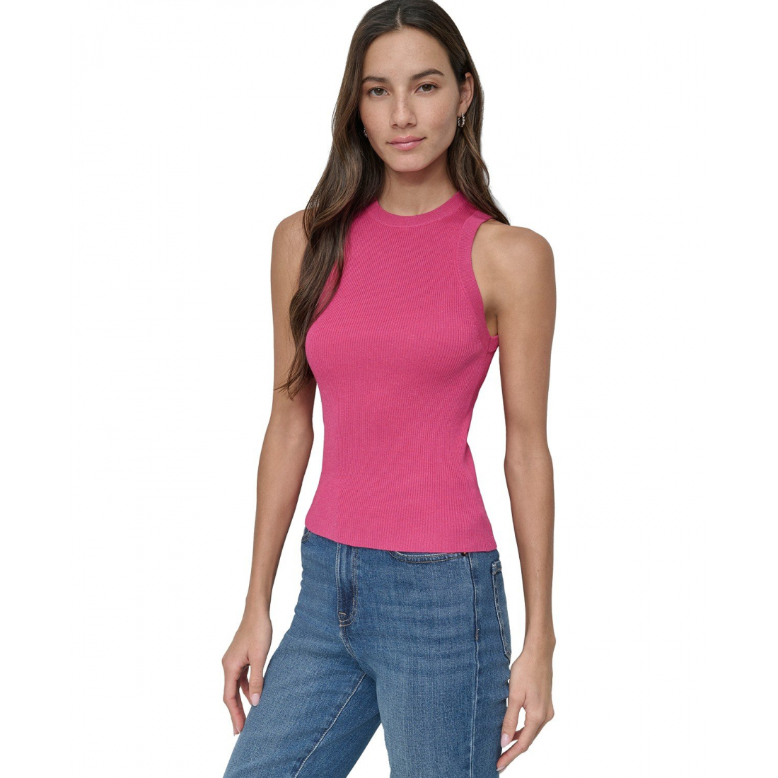 Women's 'Ribbed Sleeveless Crew Neck' Sweater