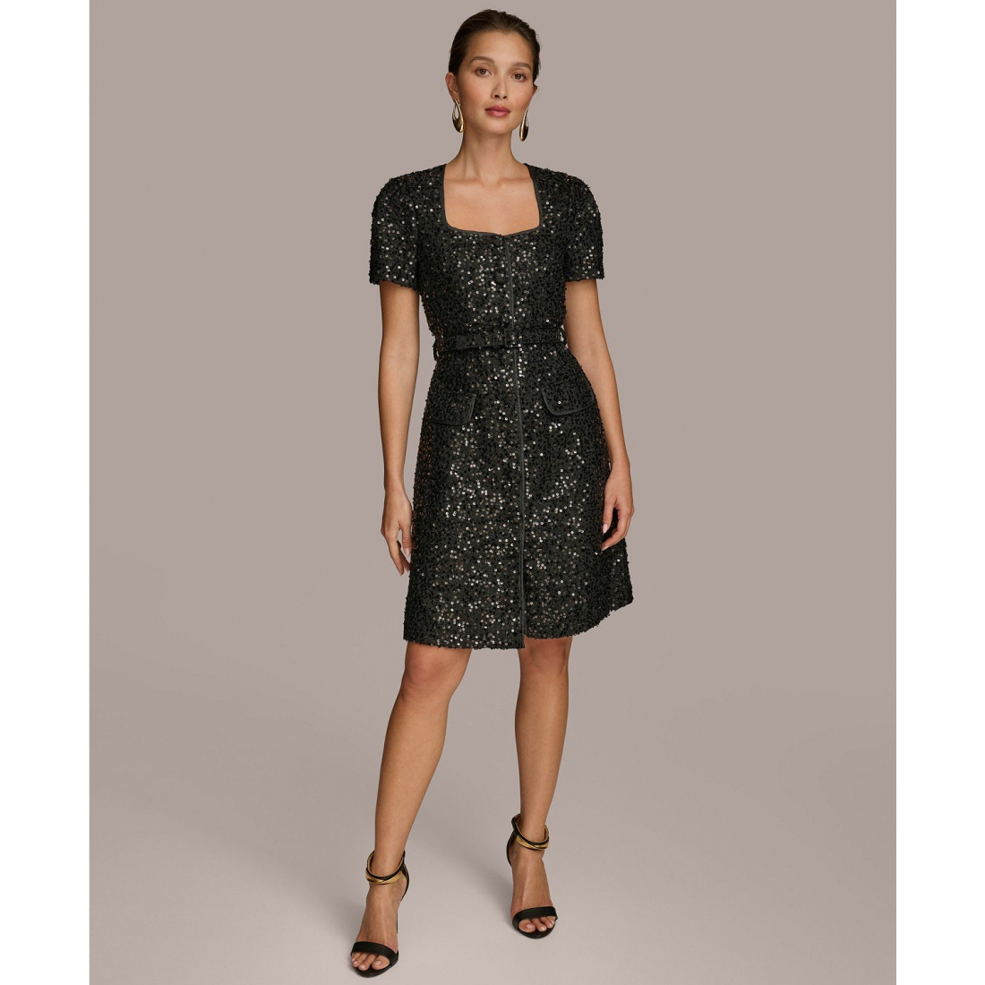 Robe 'Sequined Belted' pour Femmes
