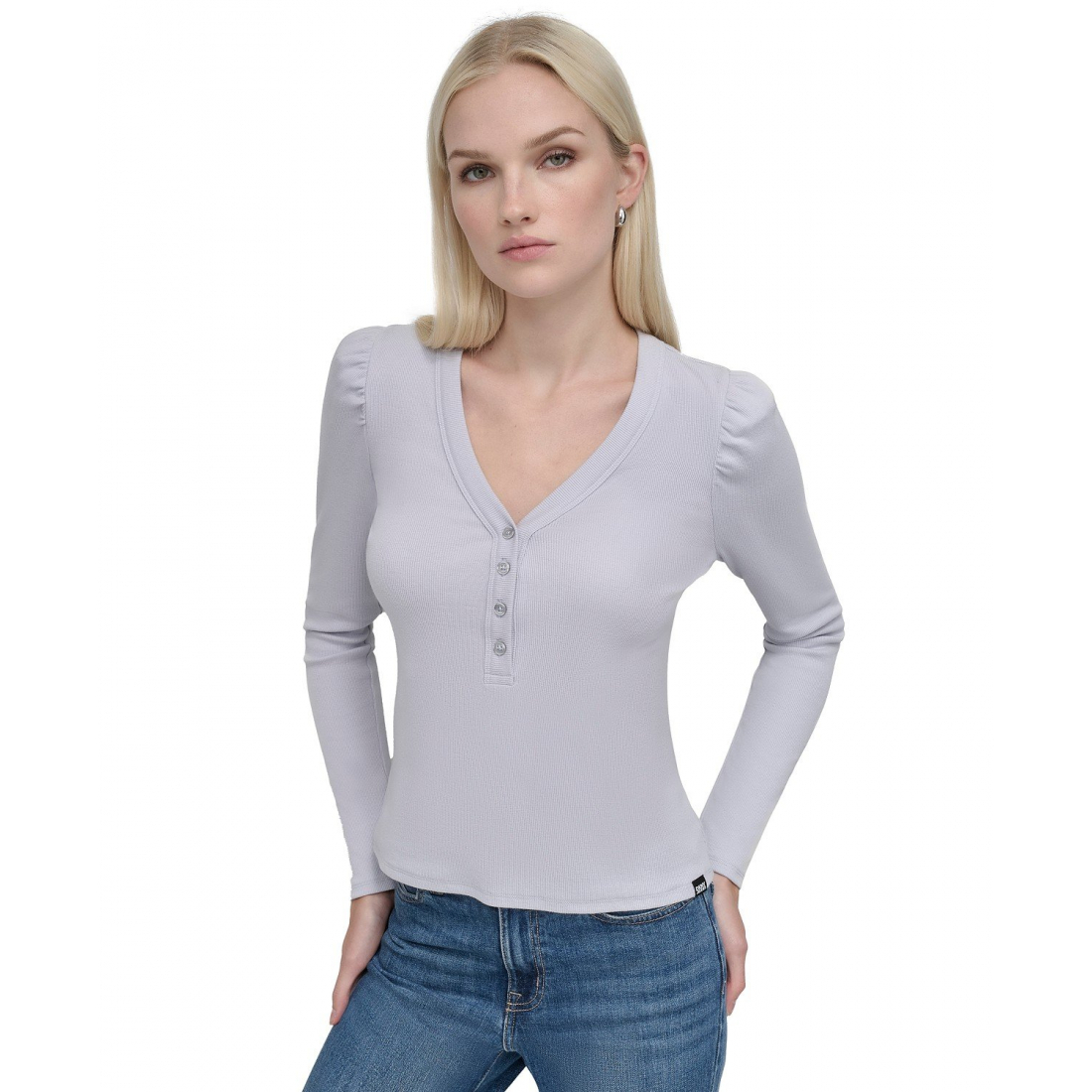 Top 'Gathered-Shoulder V-Neck' pour Femmes