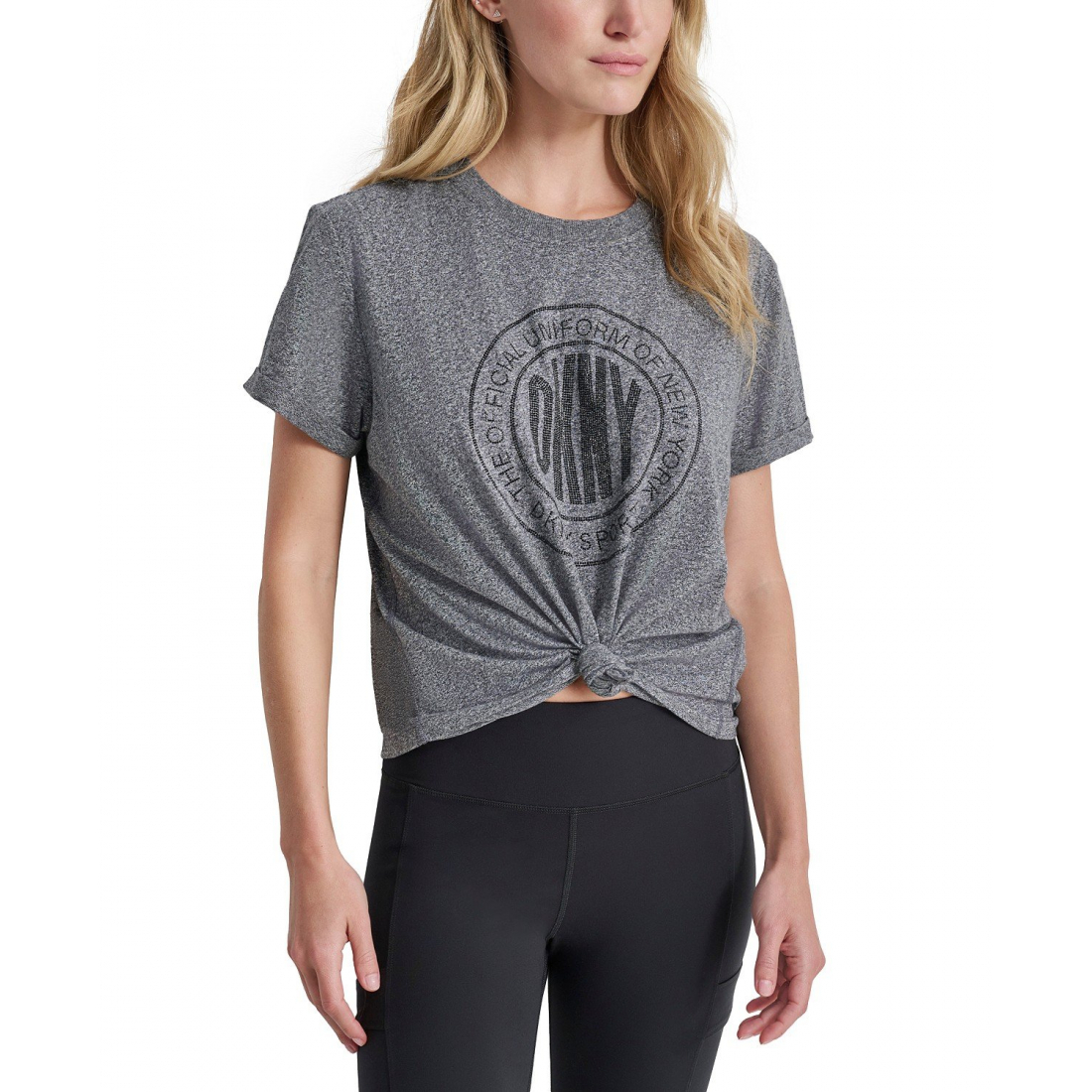 T-shirt 'Rhinestone Medallion Knot' pour Femmes