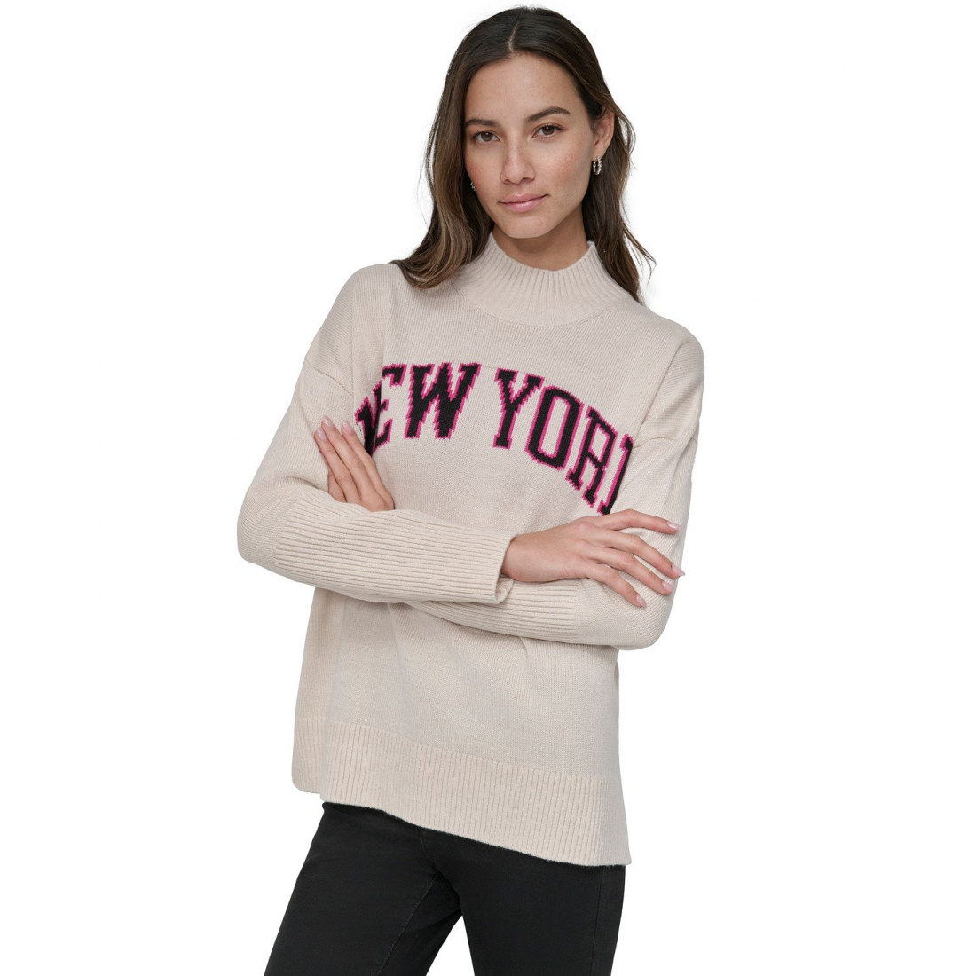 Pull 'New York Intarsia-Knit Mock Neck' pour Femmes
