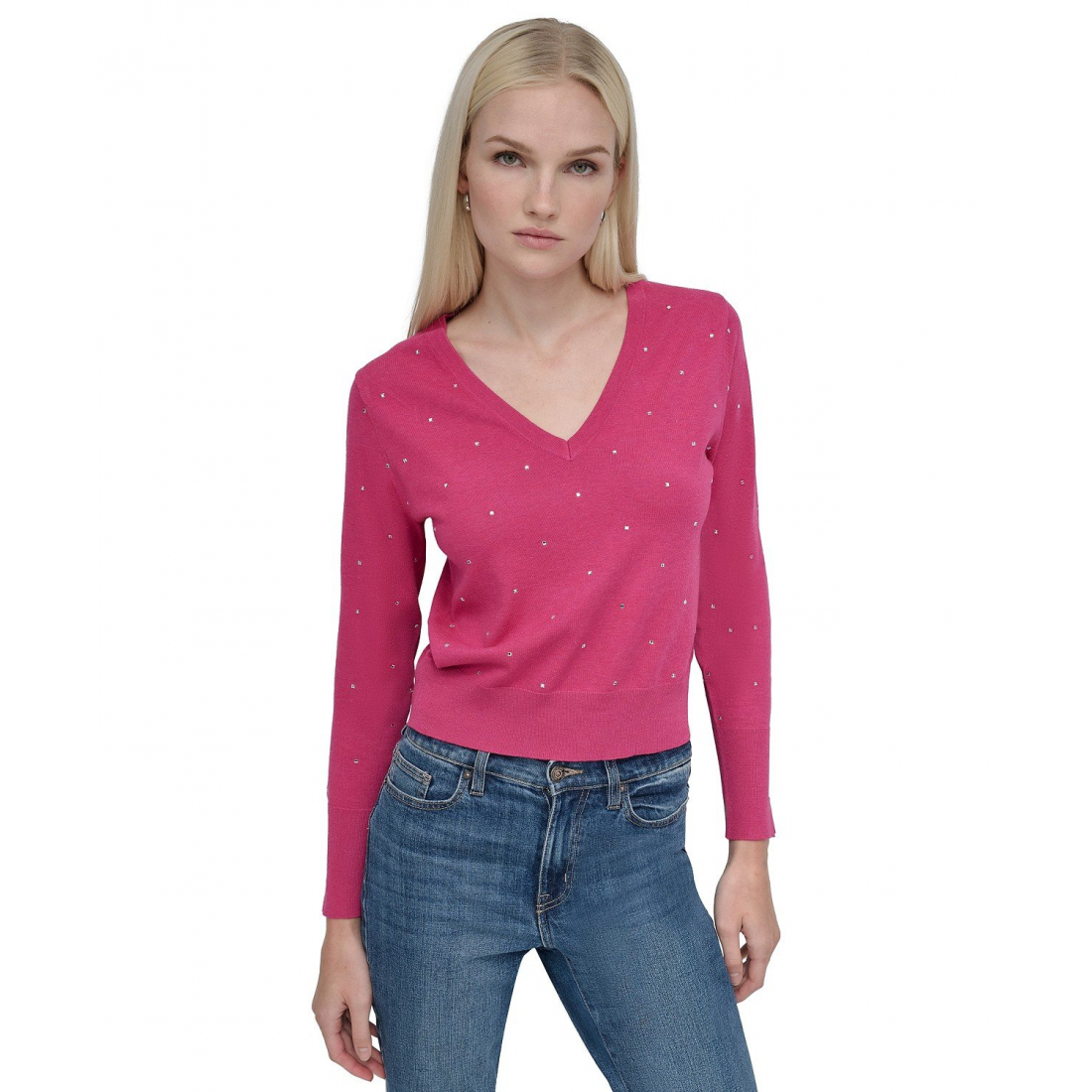 Women's 'Studded V-Neck' Sweater