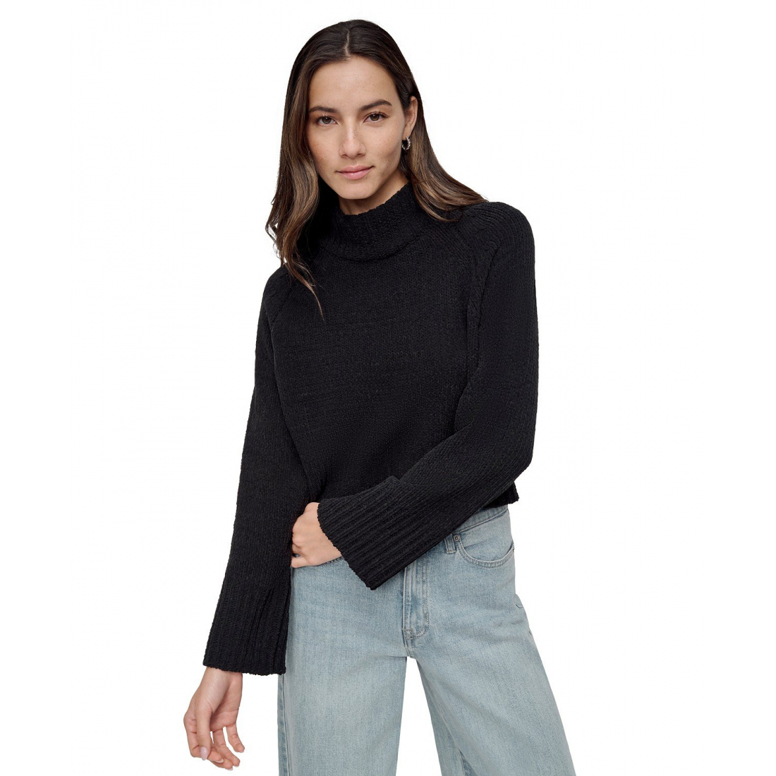 Pull 'Cropped Mock Neck Chenille' pour Femmes