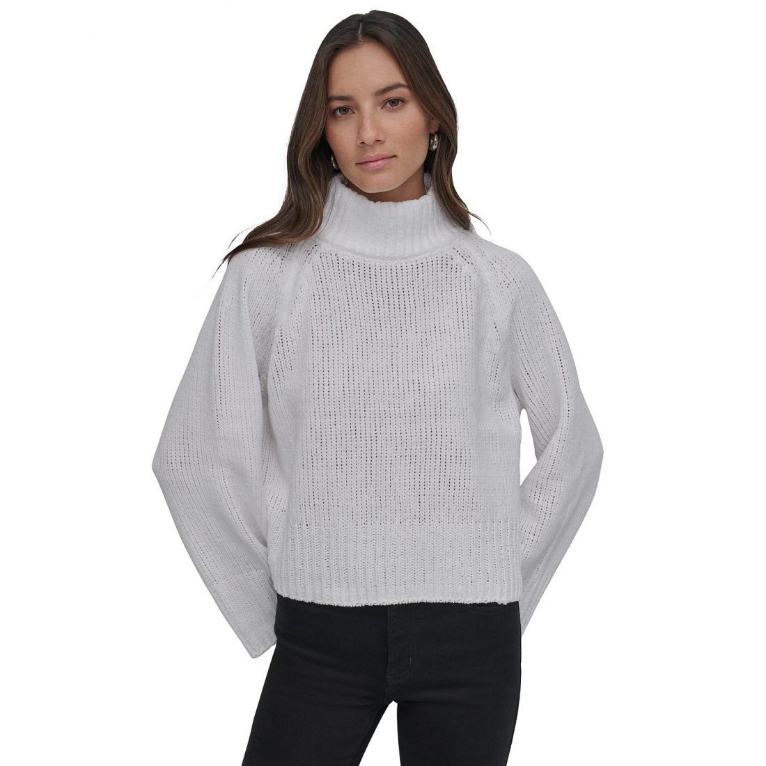 Women's 'Cropped Mock Neck Chenille' Sweater