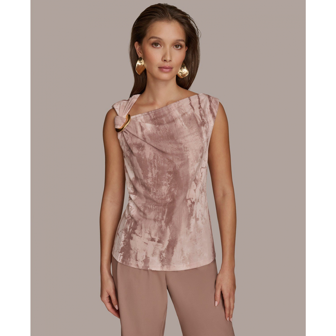 Top 'Sleeveless Printed Twist-Shoulder' pour Femmes