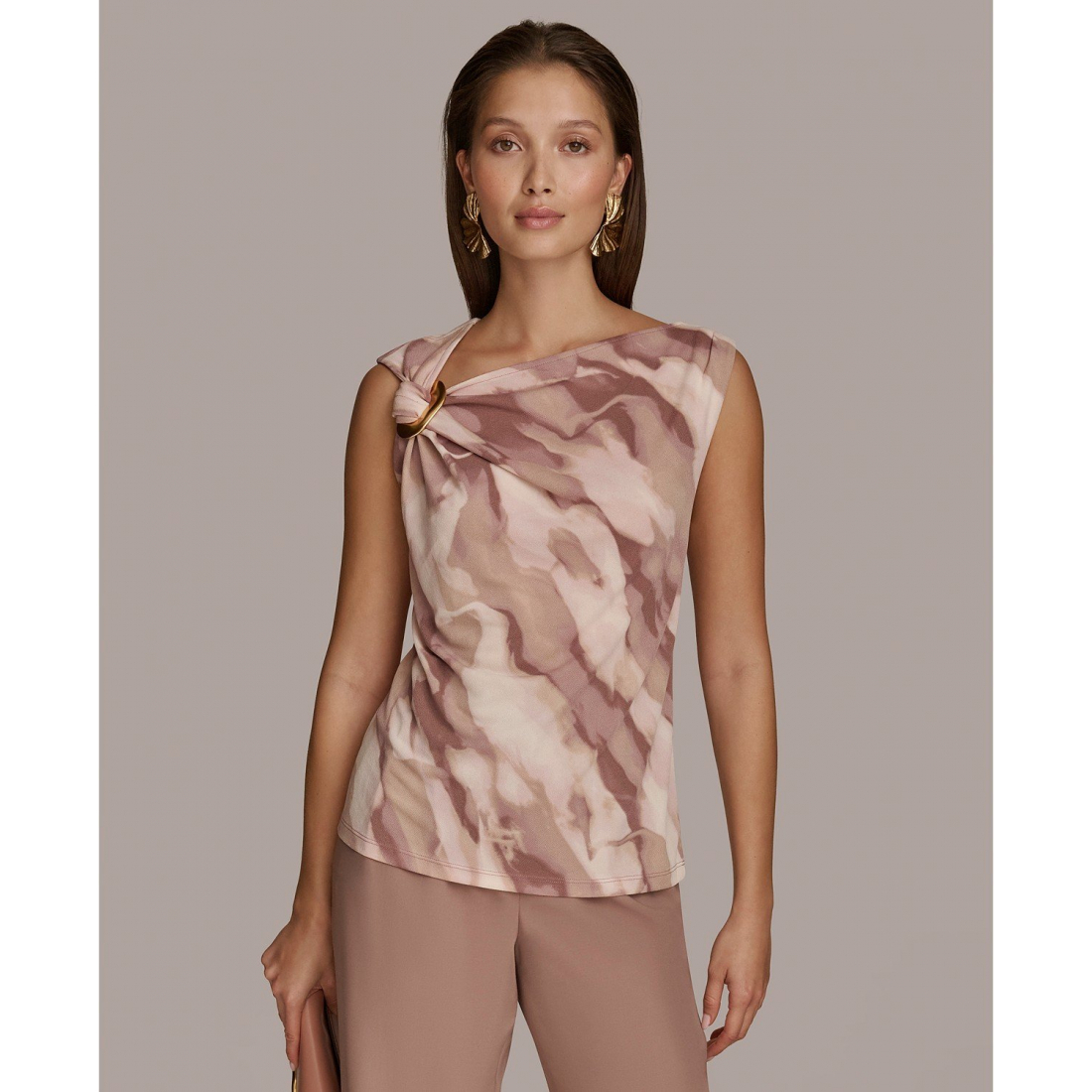 Top 'Sleeveless Printed Twist-Shoulder' pour Femmes