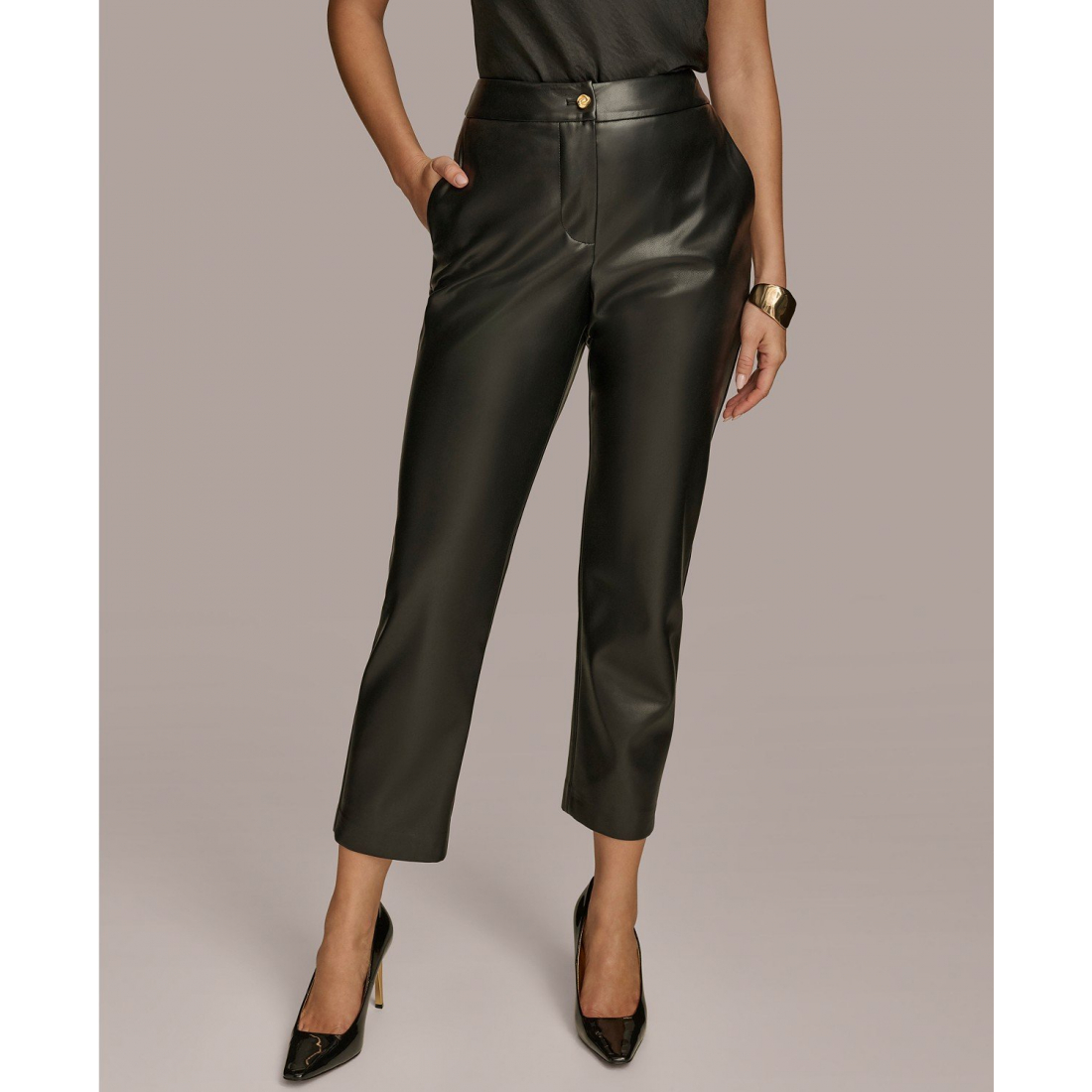 Pantalon 'Faux-Leather Ankle' pour Femmes