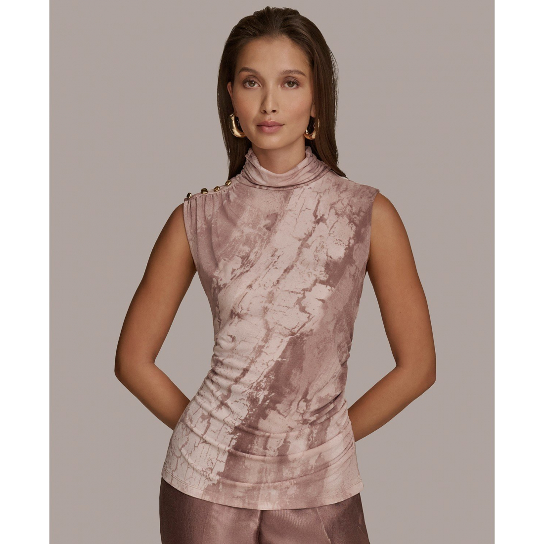 Top 'Printed Mock-Neck' pour Femmes