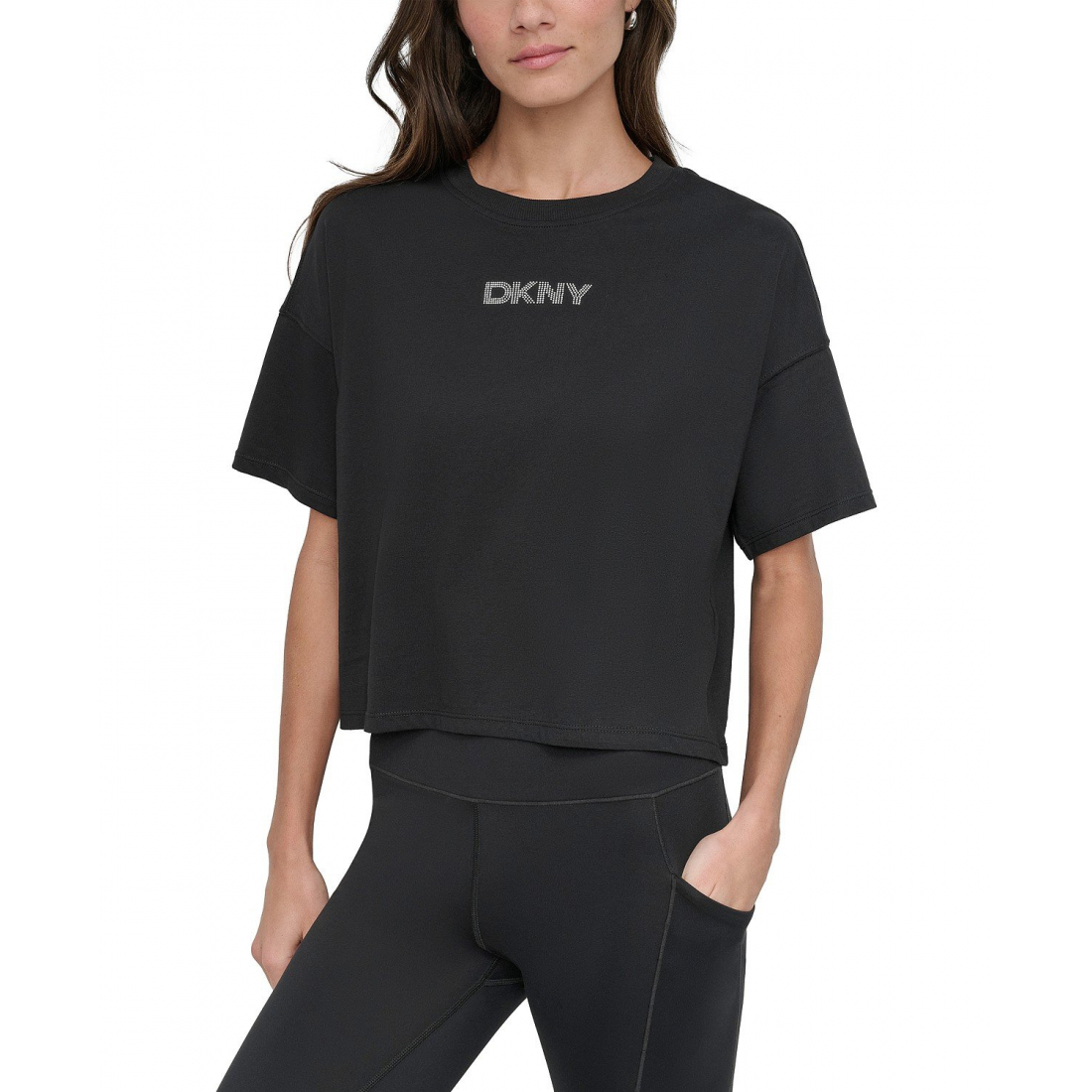 T-Shirt court 'Rhinestone-Logo' pour Femmes