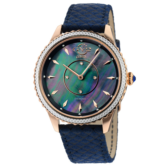 Women's Siena Blue Mop Dial Blue Leather Strap Watch