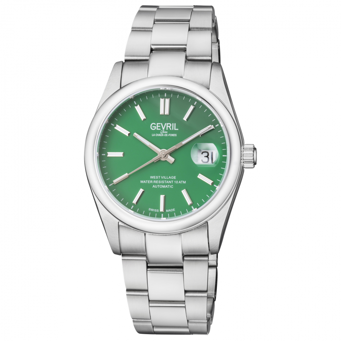 Men's Automatic West Village Dark Green Dial Stainless Steel Bracelet Watch