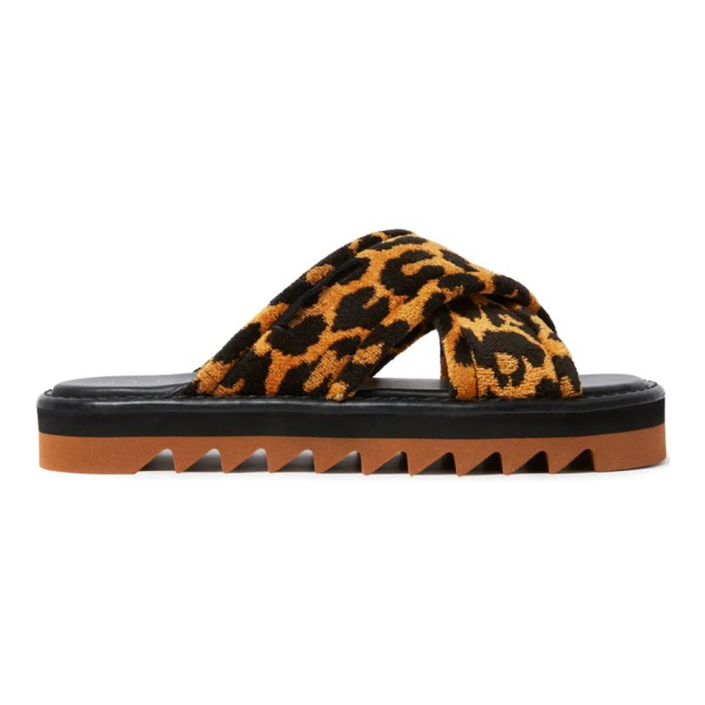 Sandales plates 'Leopard-Print' pour Femmes
