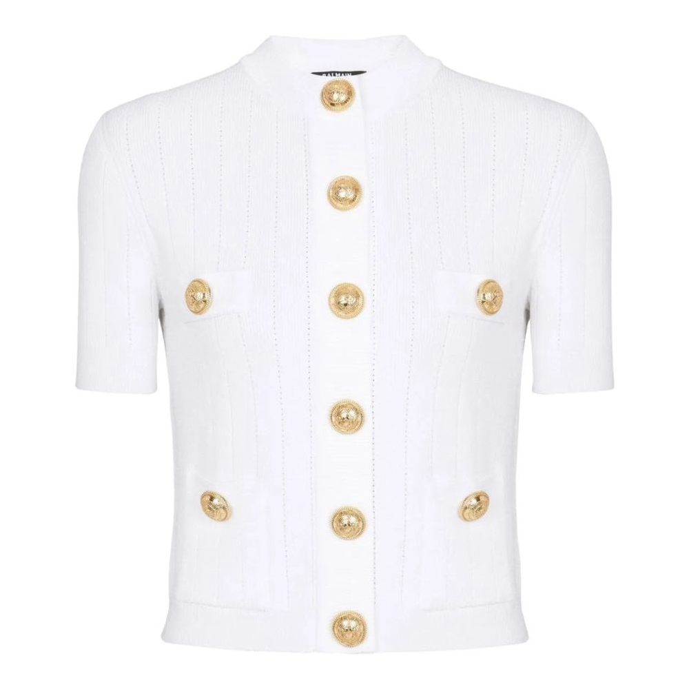 Cardigan à manches courtes 'Pointelle-Knit' pour Femmes