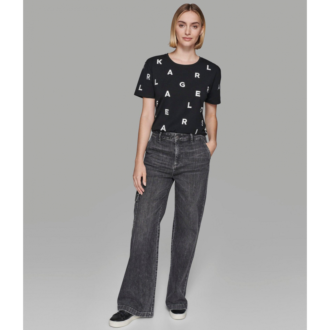 Women's 'Straight Leg Cargo Washed' Jeans