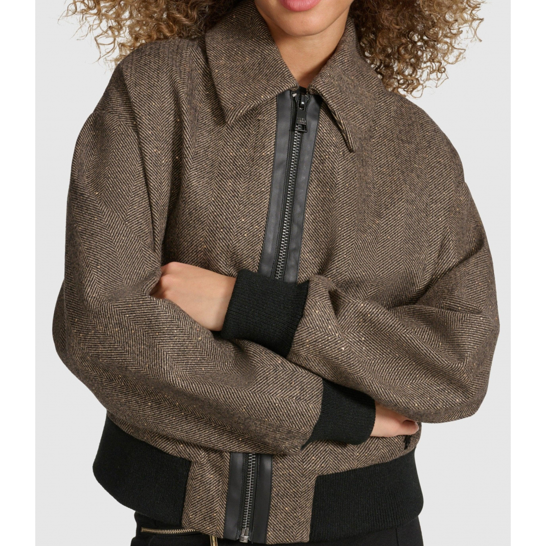 Blouson bomber 'Herringbone Sparkle' pour Femmes