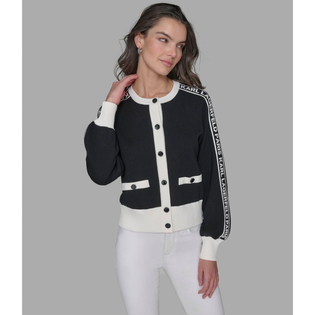 'Logo Cropped Cardigan' pour Femmes