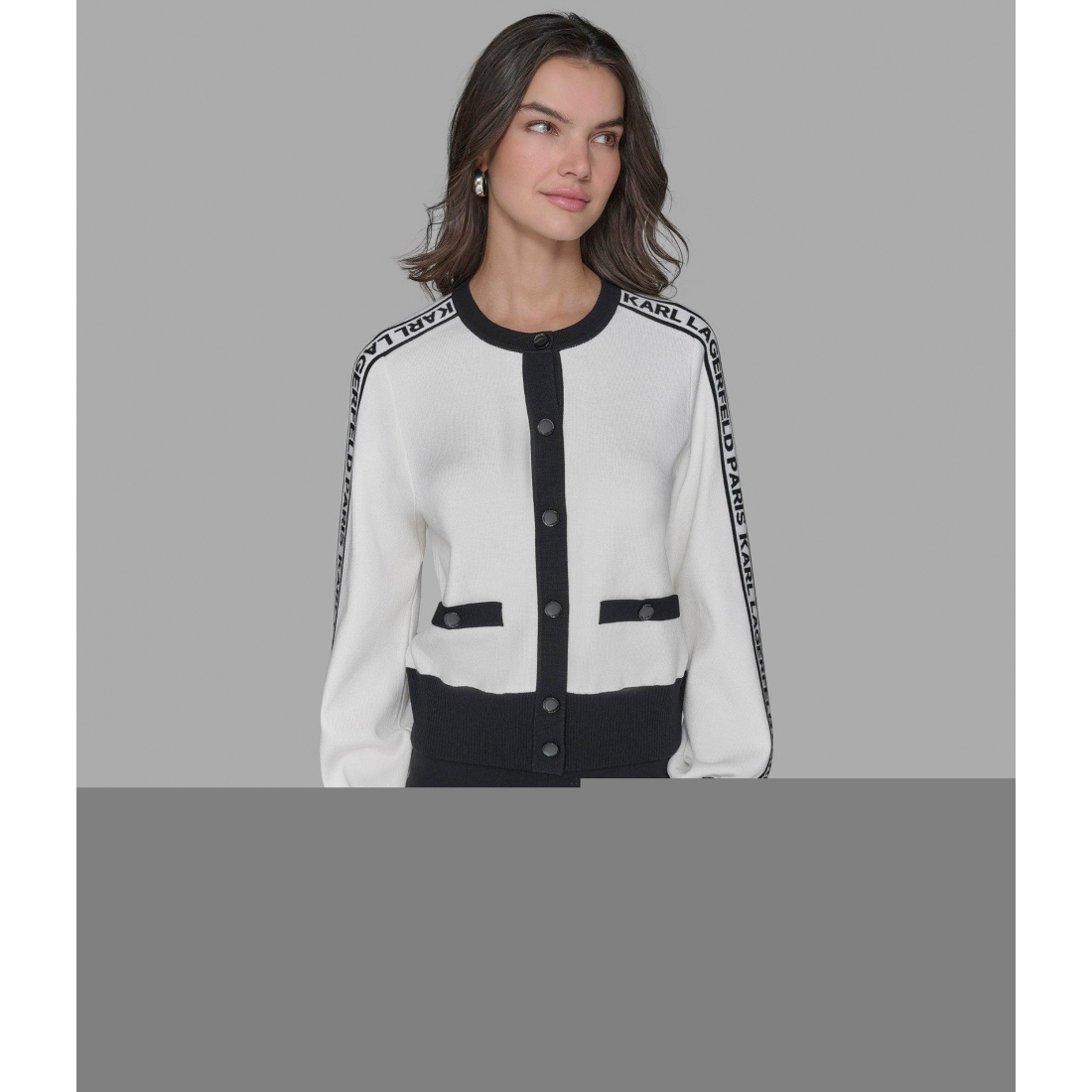'Logo Cropped Cardigan' pour Femmes