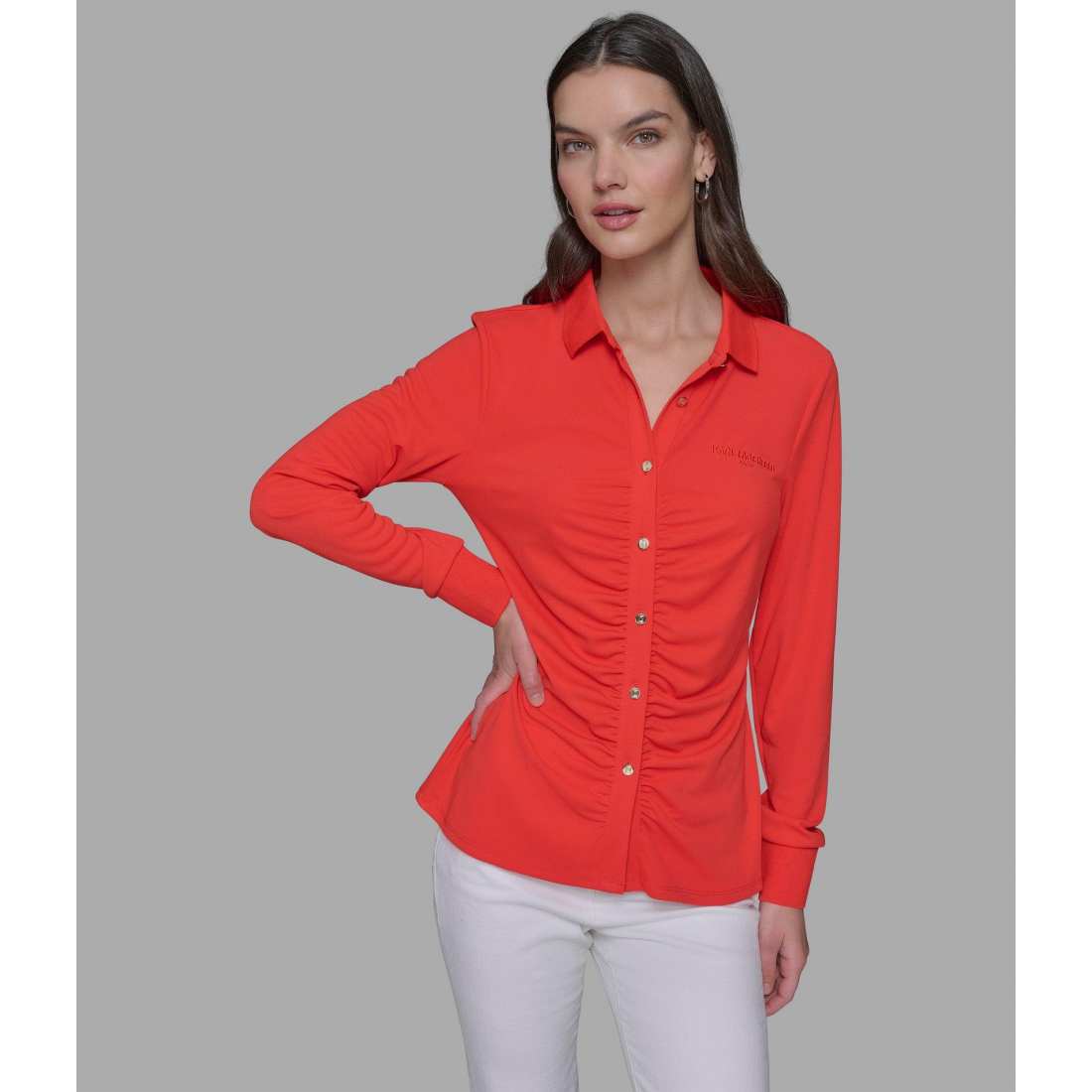 Polo 'Long Sleeve Knit Button Down' pour Femmes