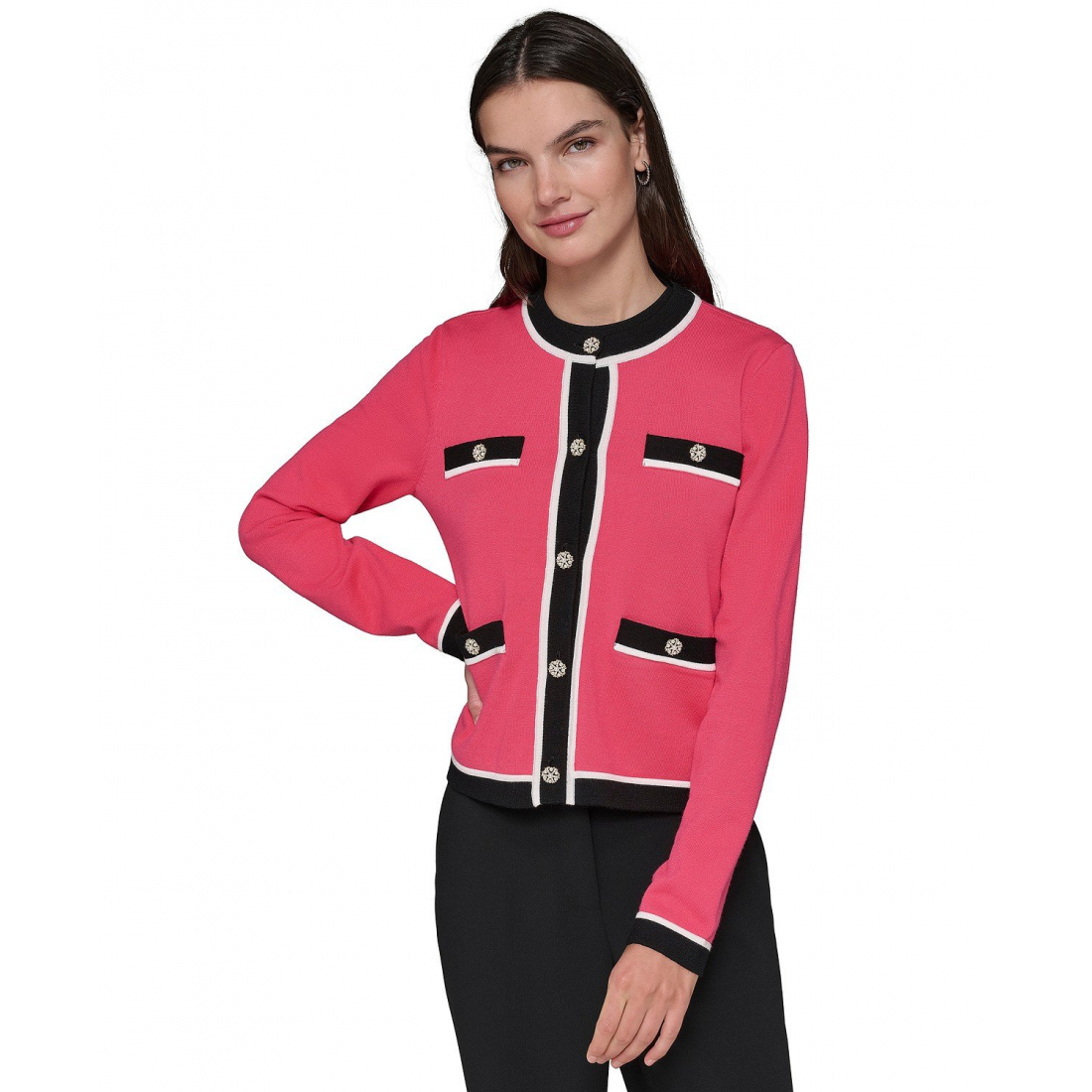 Women's 'Four-Pocket Crewneck' Cardigan