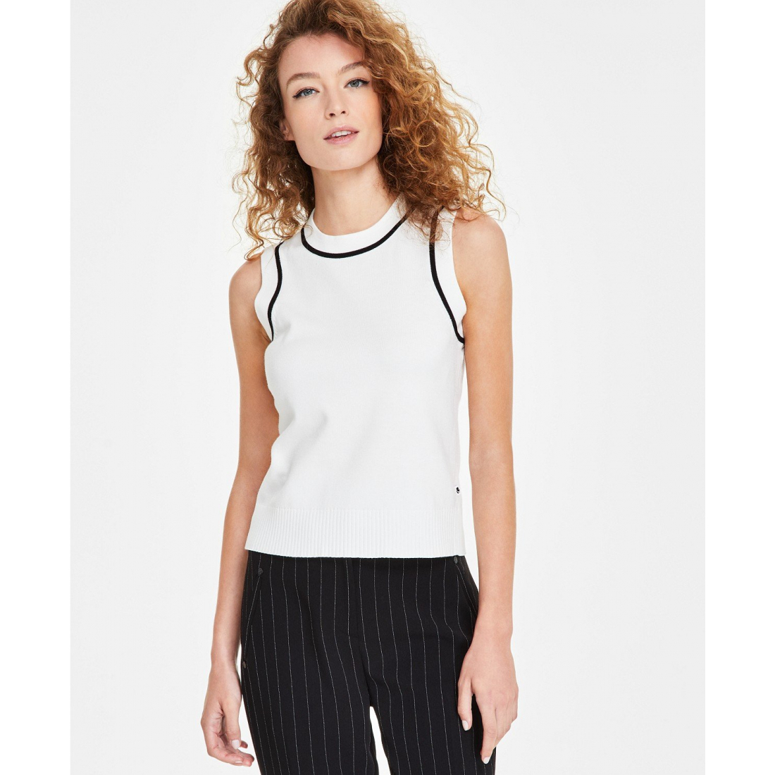 Pull 'Contrast-Trim Sleeveless' pour Femmes