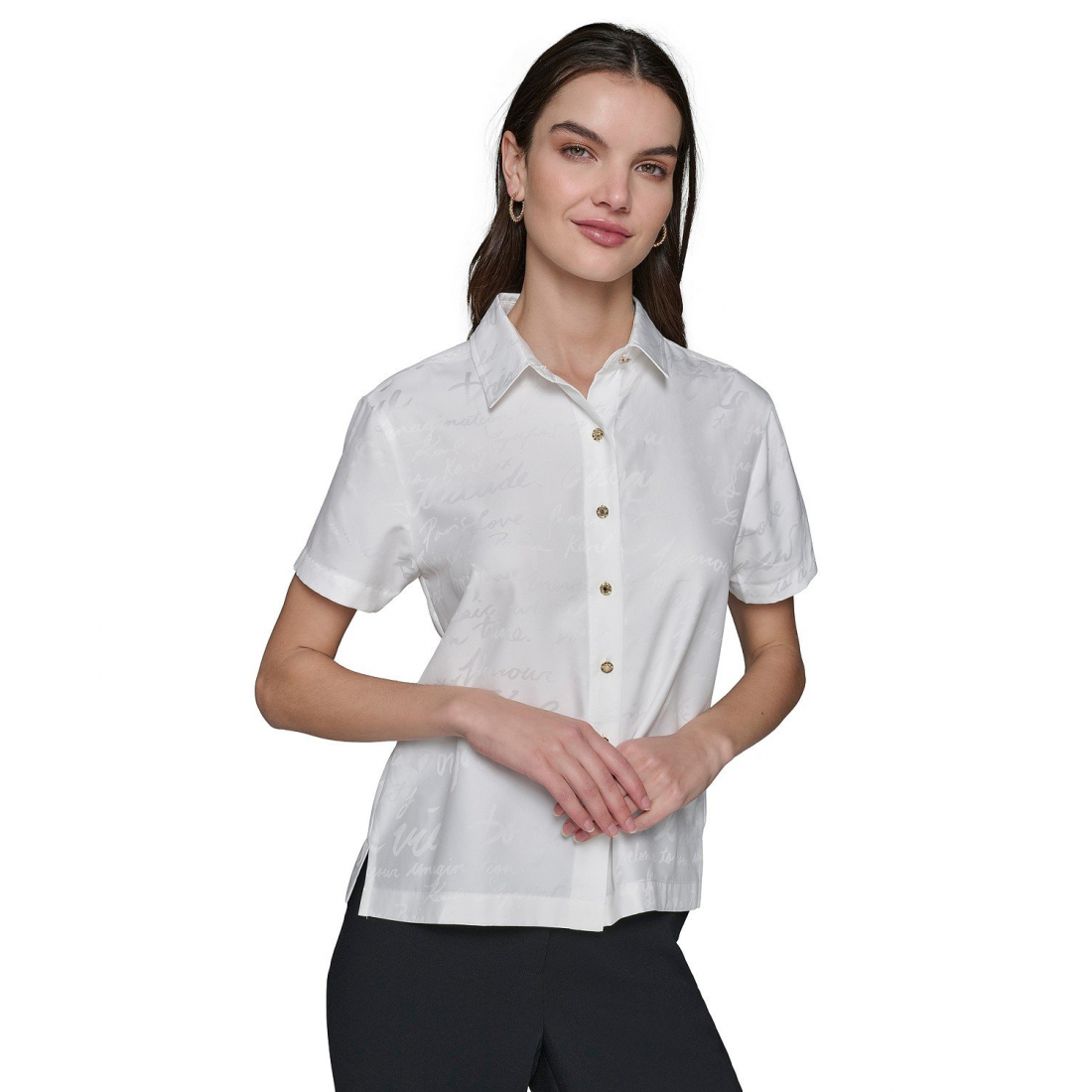 Chemise 'Tonal Script-Print Camp' pour Femmes