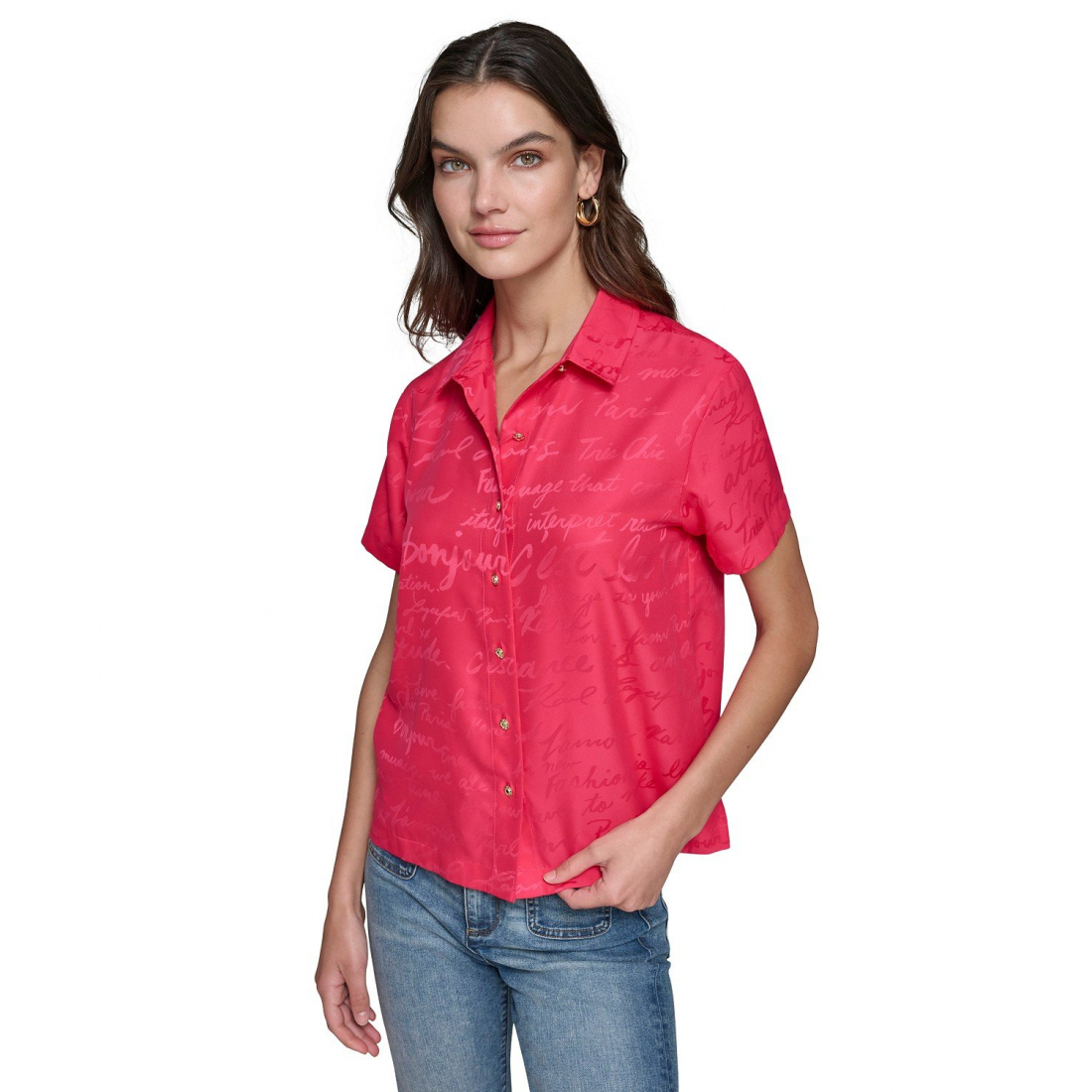 Chemise 'Tonal Script-Print Camp' pour Femmes
