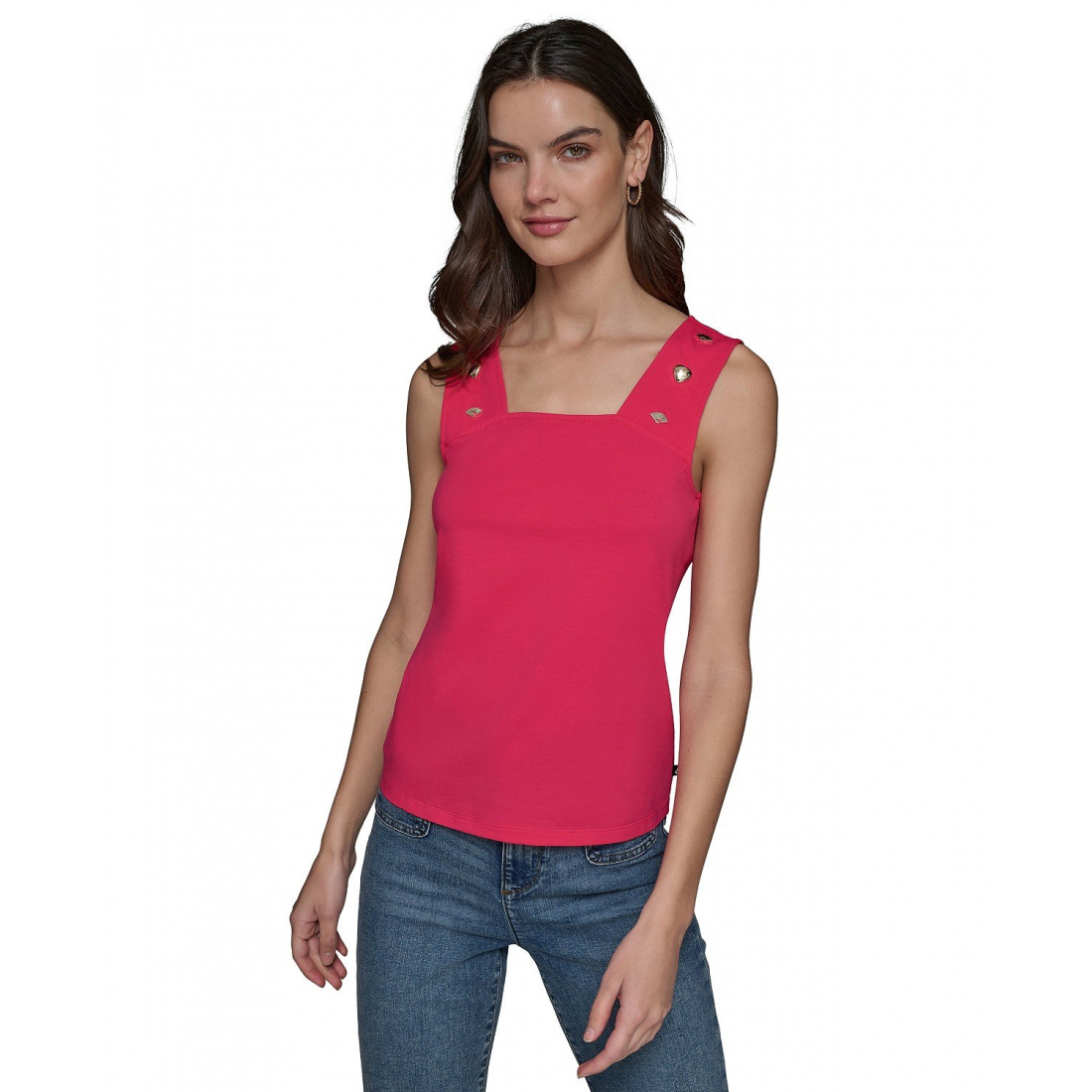 'Motif-Embellished Square-Neck' pour Femmes