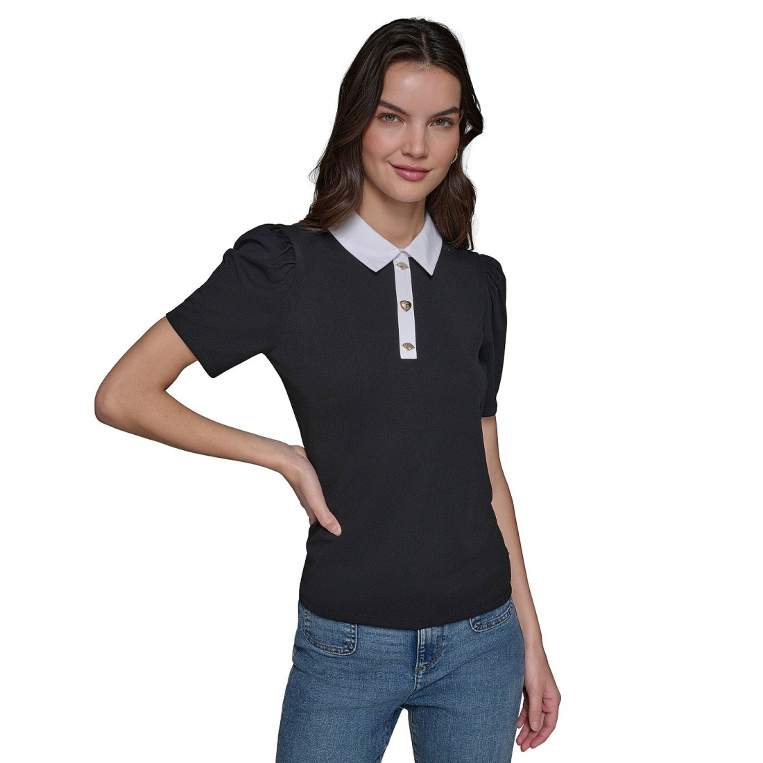 Polo 'Contrast-Trim Polo' pour Femmes