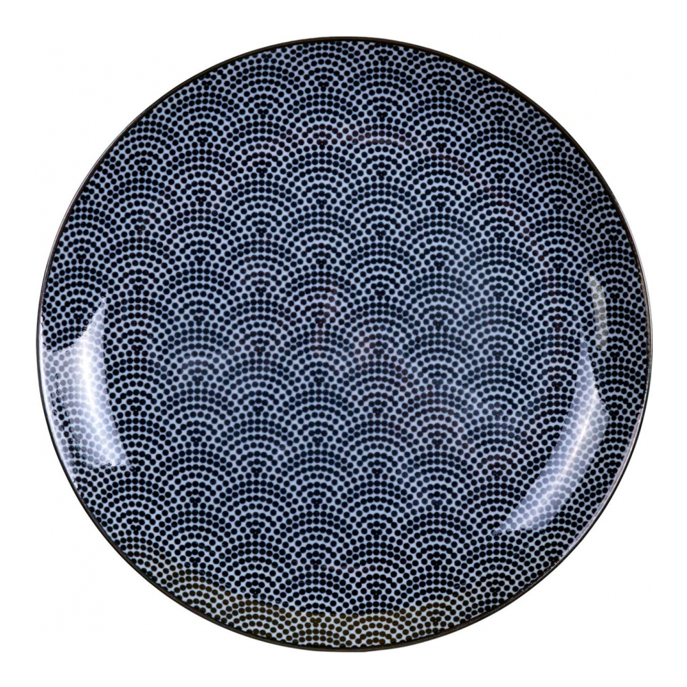 Nippon Black Plate 25.7 x 3 cm Dots